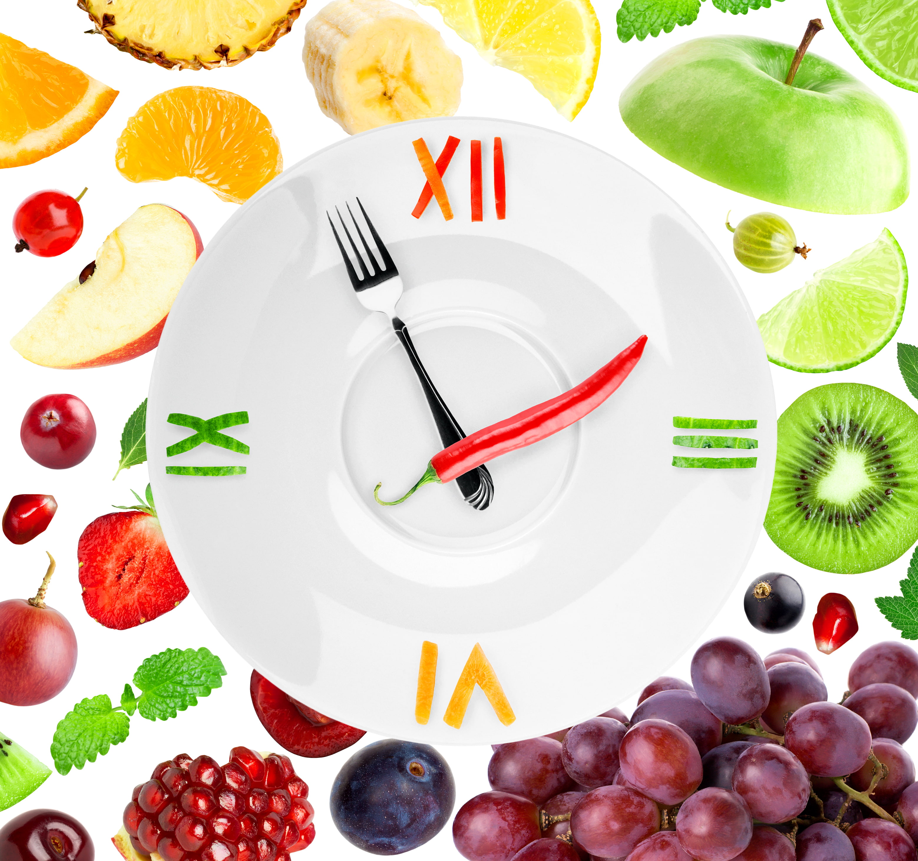 white background, plug, gooseberry, pineapple, pepper, berries, grapes, fruit, garnet, creative, 2K, arrows, drain, lemon, kiwi, strawberry, banana, lime, HD Wallpaper