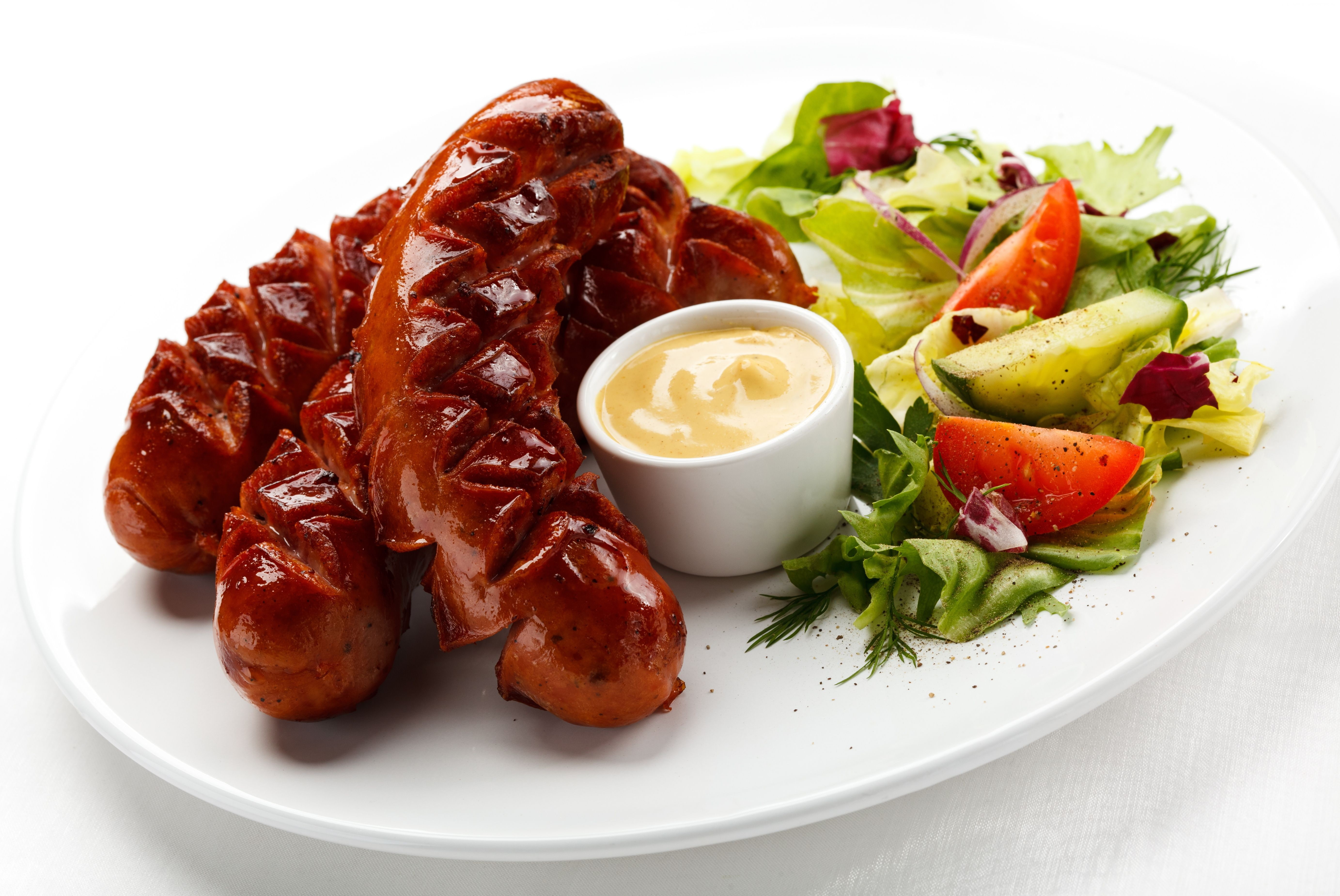 5K, Sausage, gravy, cucumber, tomato, HD Wallpaper
