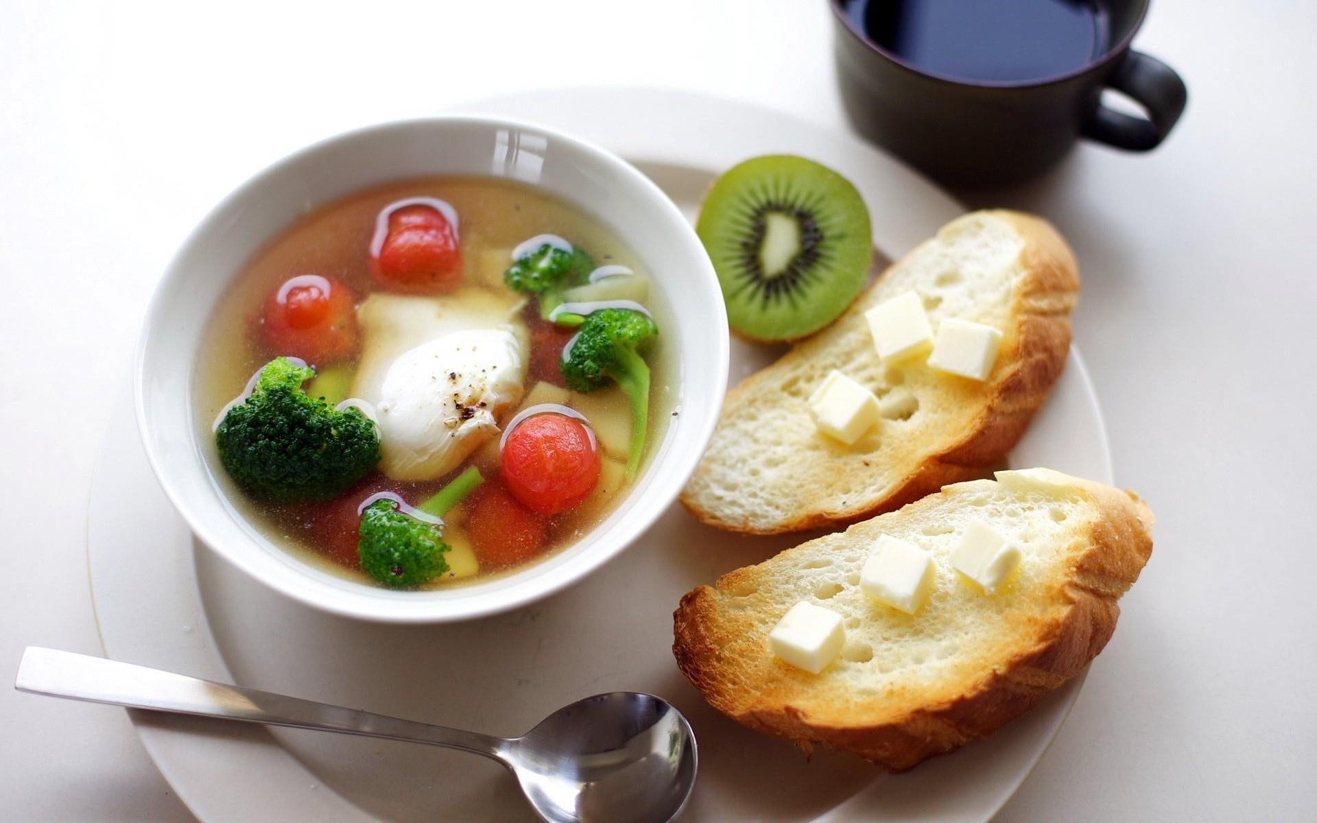 1080P, photography, toast, kiwi, 1920x1200, broccoli, breads, soup, baked, sliced, HD Wallpaper