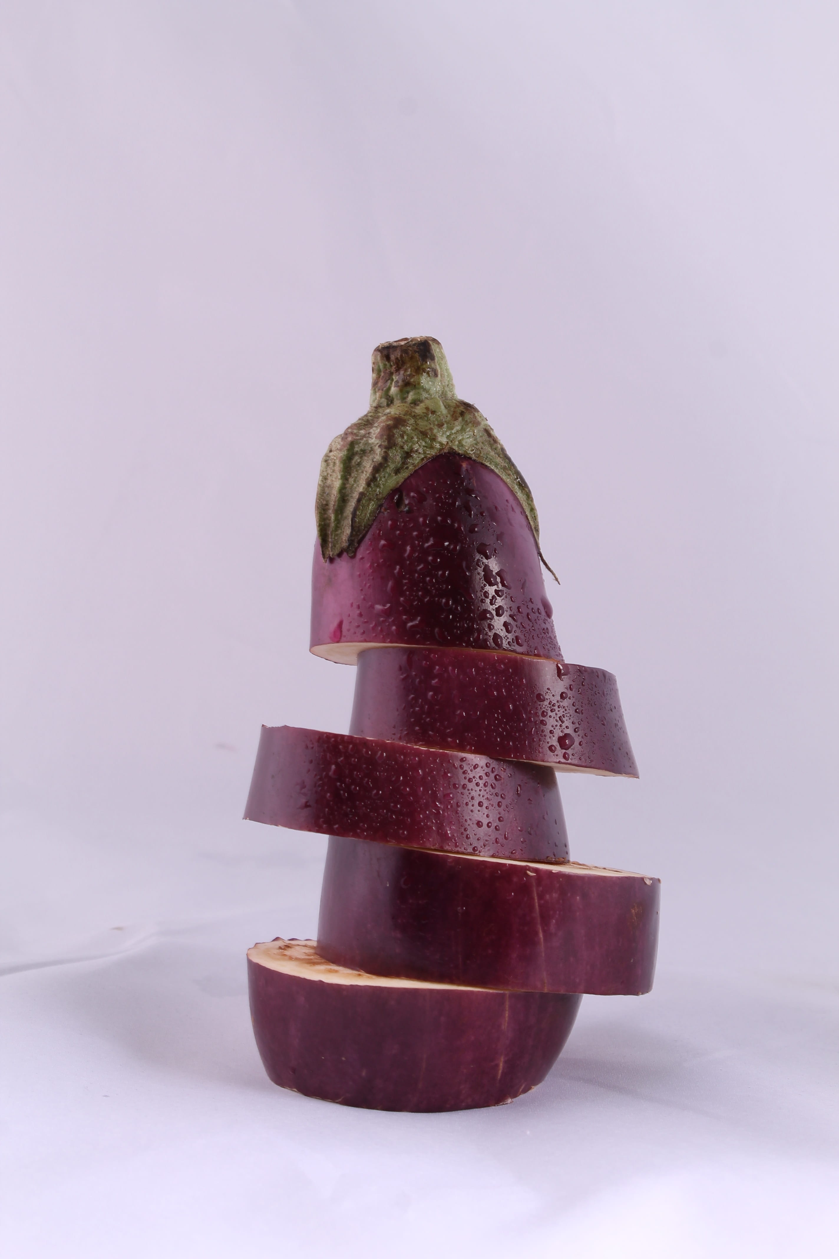 studio shot, 4K, sliced, frozen, white background, fruit, sweet food, sweet, unhealthy eating, stack, frozen food, no people, close-up, eggplant, dessert, Phone HD Wallpaper