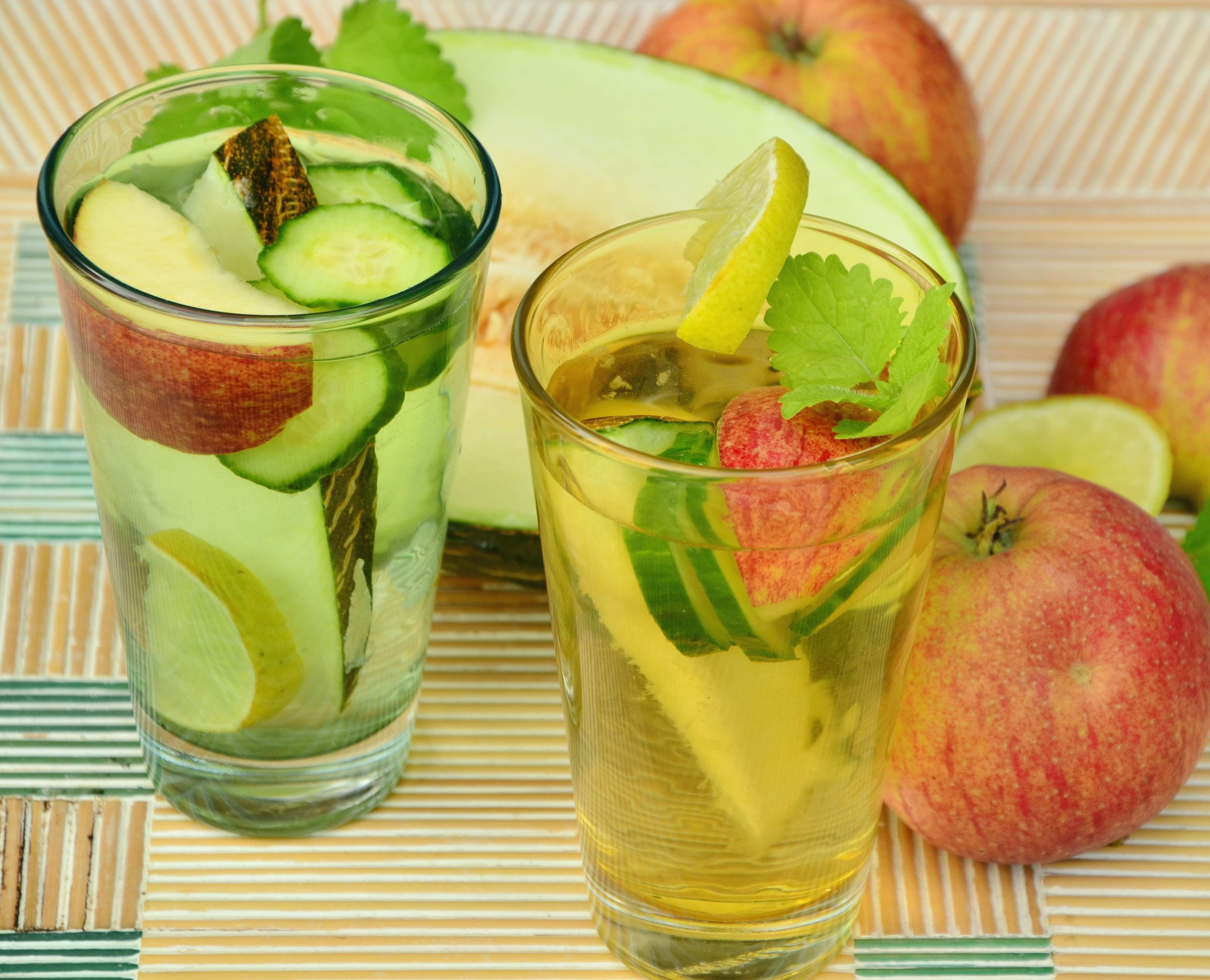 slice, health, cocktail, leaf, detox, household equipment, no people, 4K, drinking glass, fruit, wellbeing, herb, tropical, food and drink, refreshment, HD Wallpaper