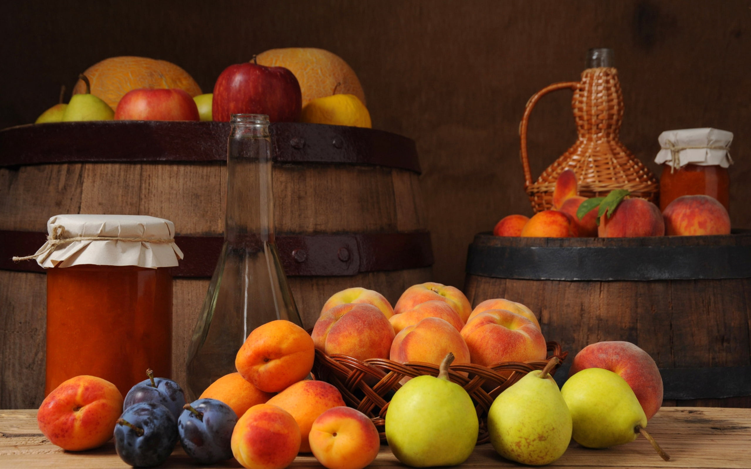 table, wellbeing, jam, food, gourmet, orange Color, orange, variation, vegetarian Food, healthy Lifestyle, vegetable, nature, container, yellow, citrus fruit, HD Wallpaper