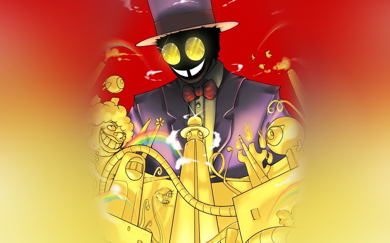 representation, 720P, obscured face, human representation, mask, arts culture and entertainment, adult, TV, yellow, colored background, music, front view, HD Wallpaper