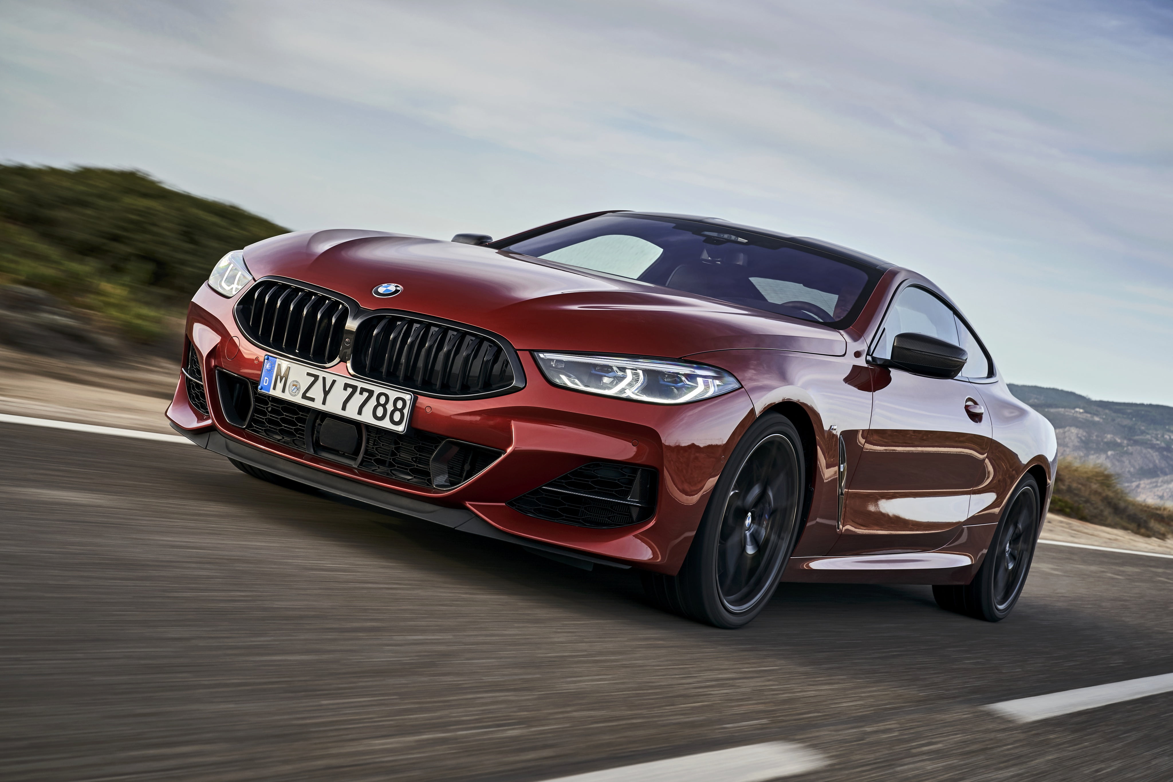 8-Series, Eight, dark orange, BMW, M850i xDrive, G15, road, speed, 2018, 4K, Coupe, HD Wallpaper