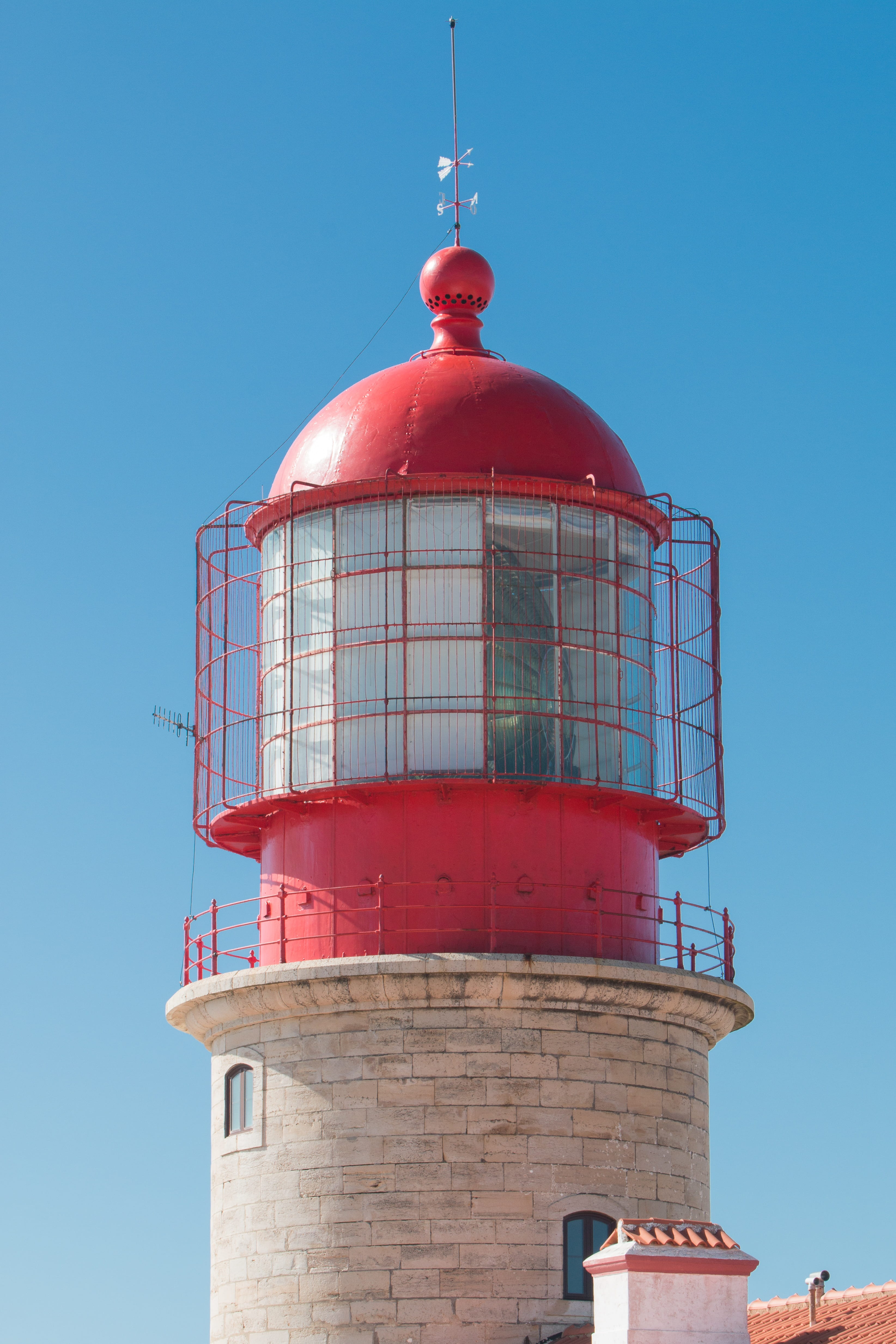 lighthouse, cabo sao vicente, safety, security, building, protection, direction, day, Sao Vicente, 4K, clear sky, architecture, Portugal, tower, low angle view, Phone HD Wallpaper