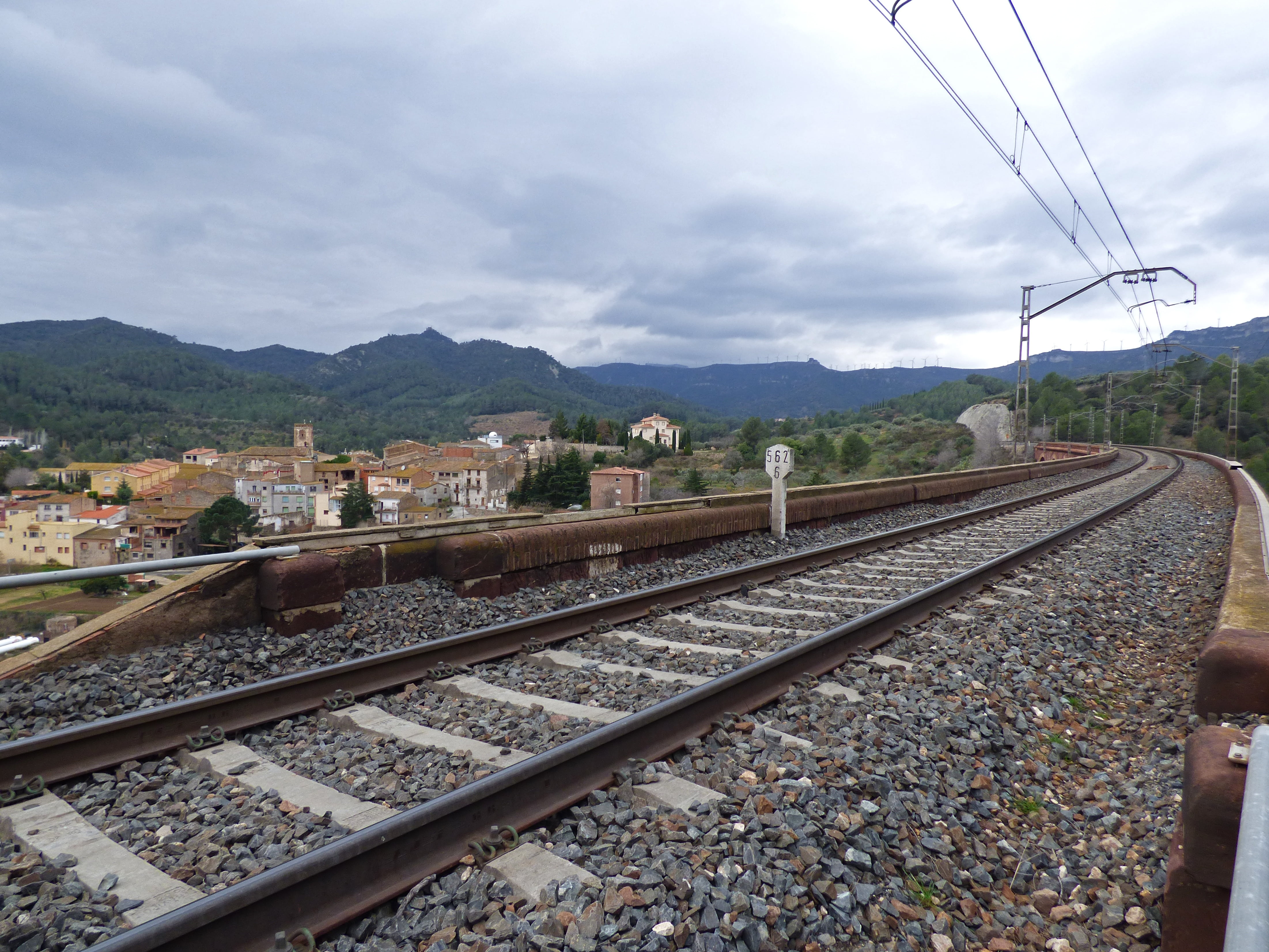nature, transportation, track, railroad track, mountain, people, connection, via, no people, direction, power supply, electricity pylon, power line, day, HD Wallpaper