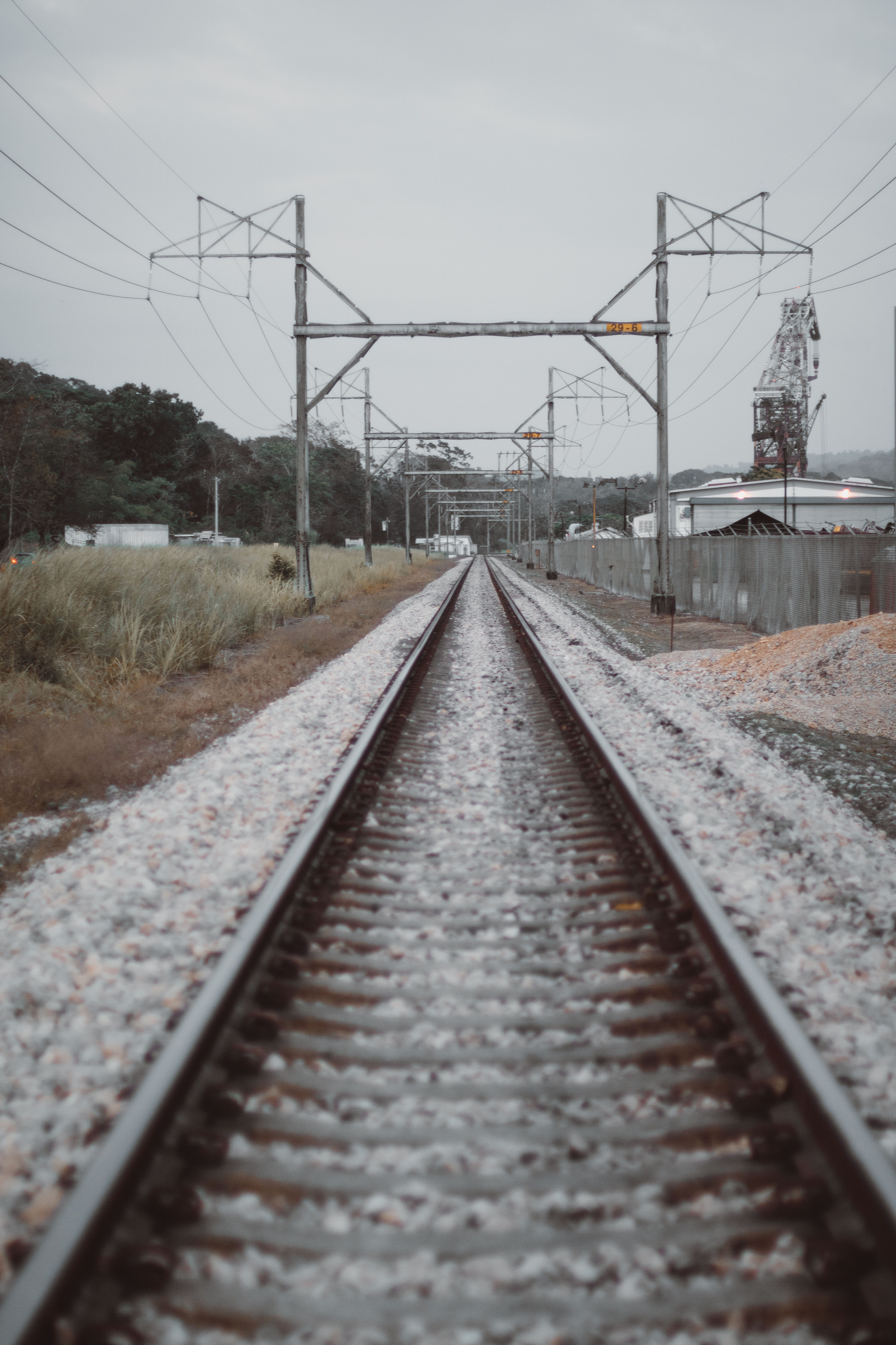 technology, the way forward, electricity pylon, railway, train, parallel, transportation system, brown, daylight, railroad, perspective, station, infrastructure, Phone HD Wallpaper