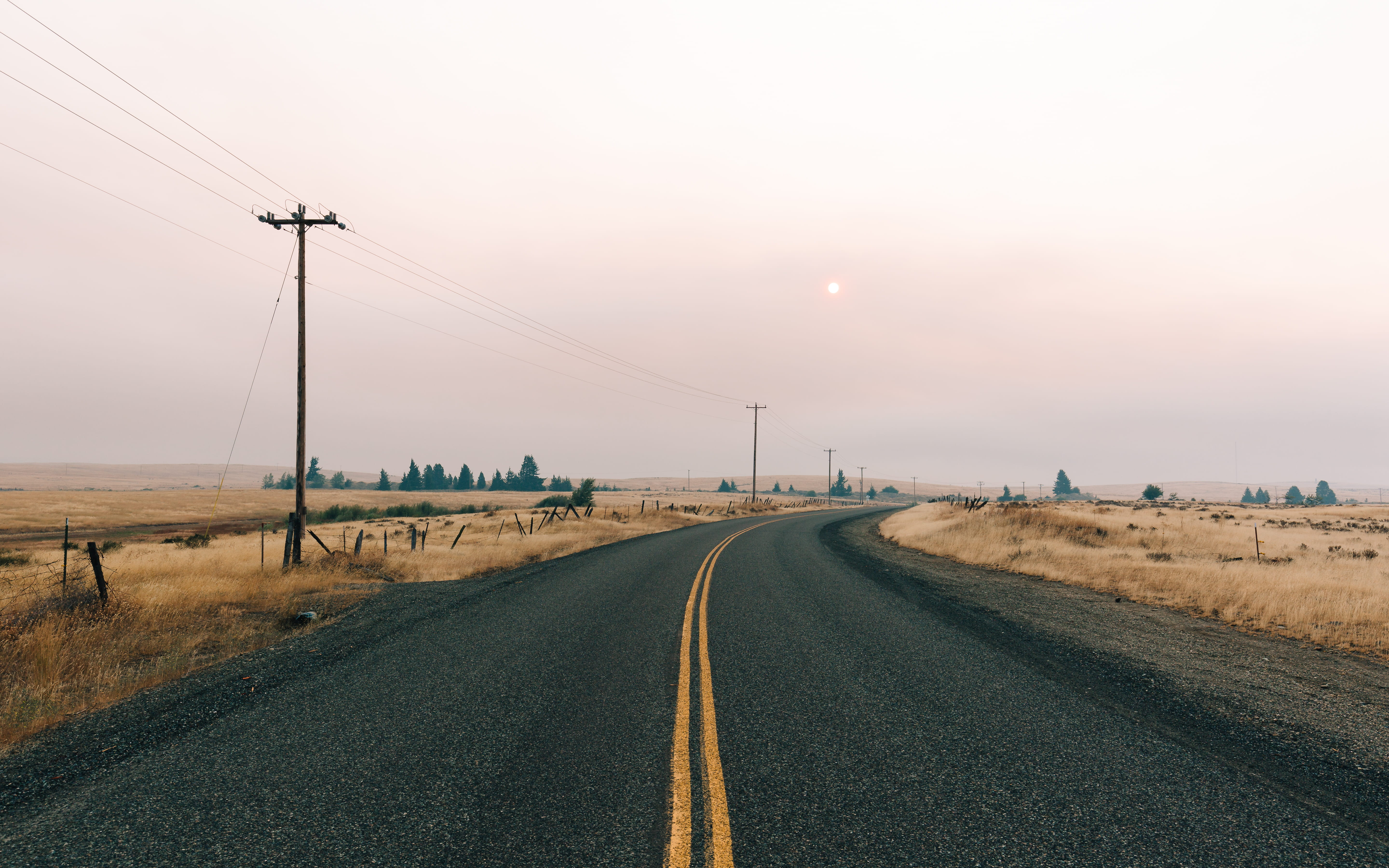 sun, symbol, road marking, power supply, diminishing perspective, connection, concrete, sunset, sky, outdoors, marking, environment, no people, nature, HD Wallpaper