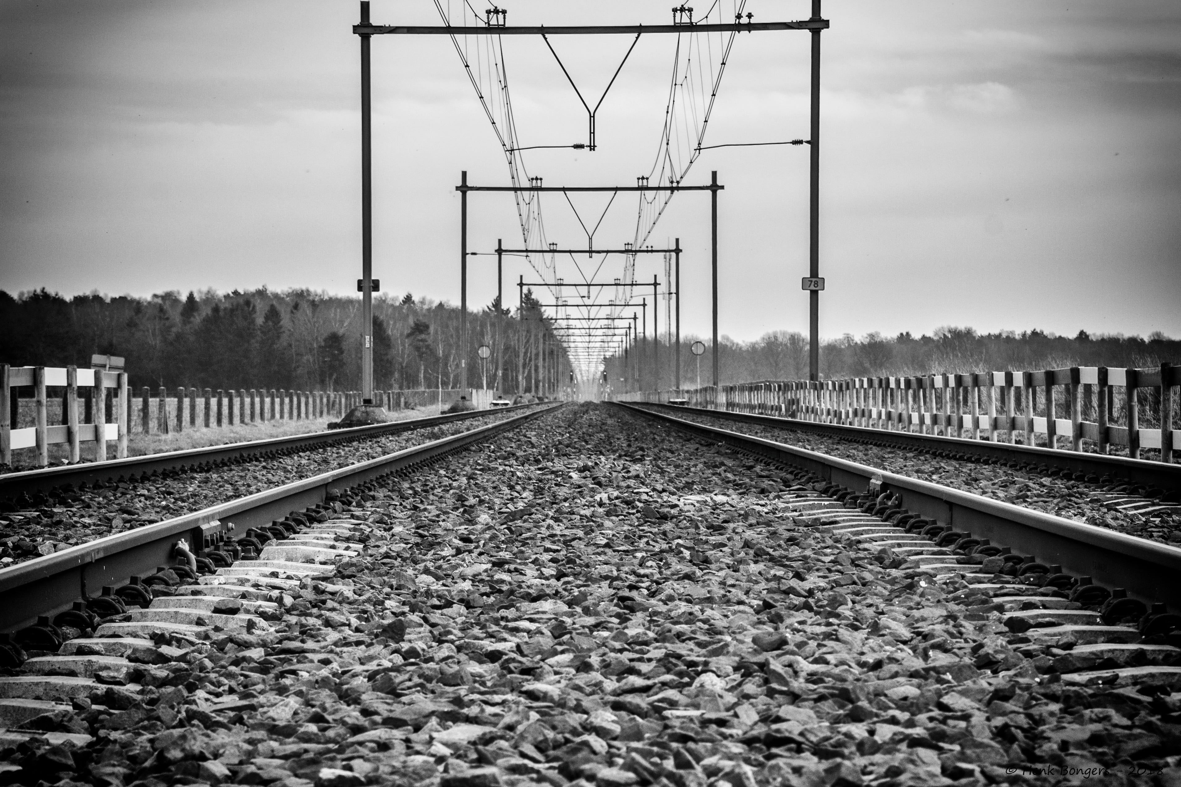 mode of transportation, track, electricity pylon, nature, cloud - sky, rail transportation, connection, the way forward, power supply, electricity, transport, HD Wallpaper