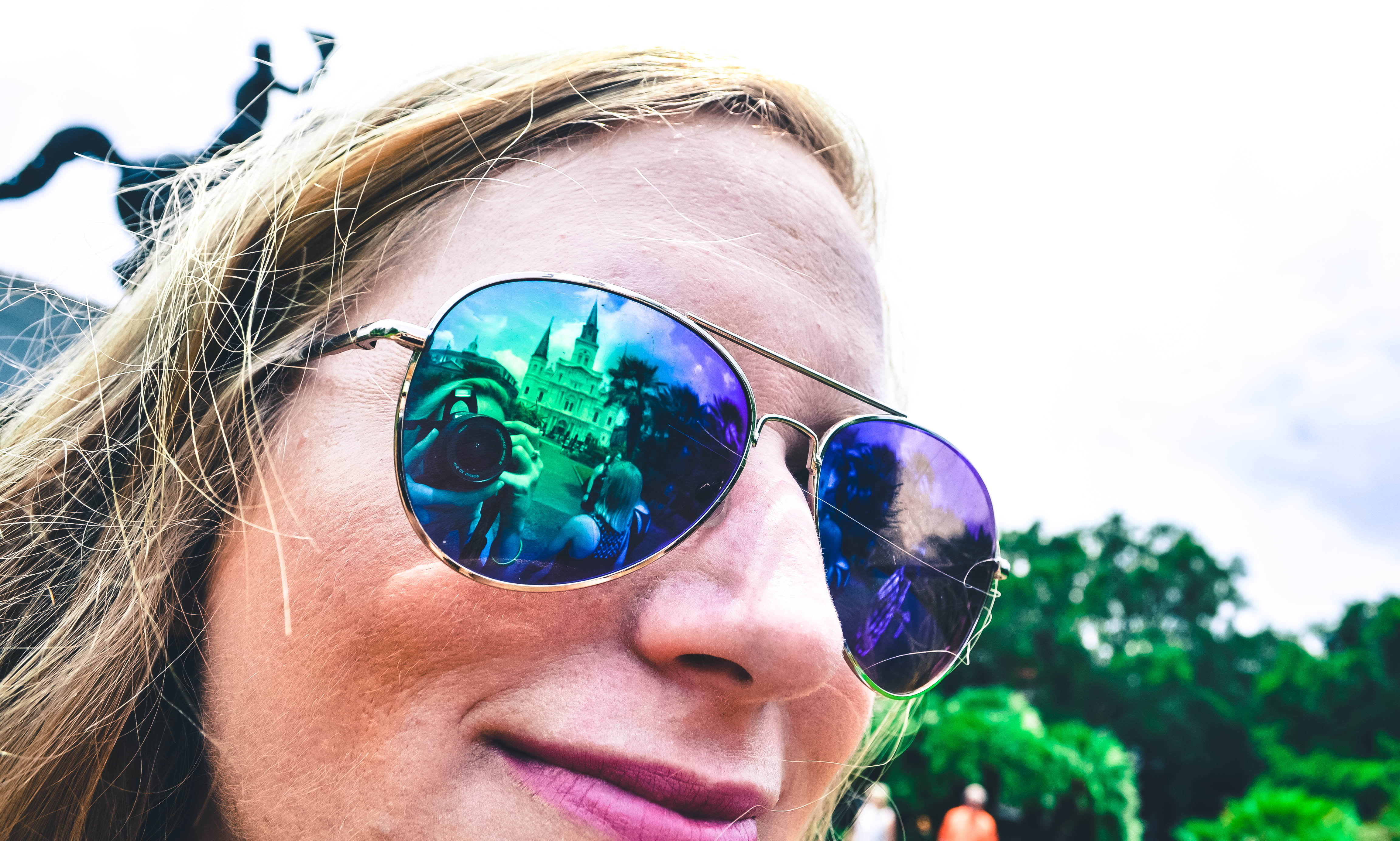 young women, color, girl, glasses, fashion, outdoors, one person, lifestyles, style, leisure activity, trendy, blonde, close-up, hairstyle, happy, smiling, HD Wallpaper