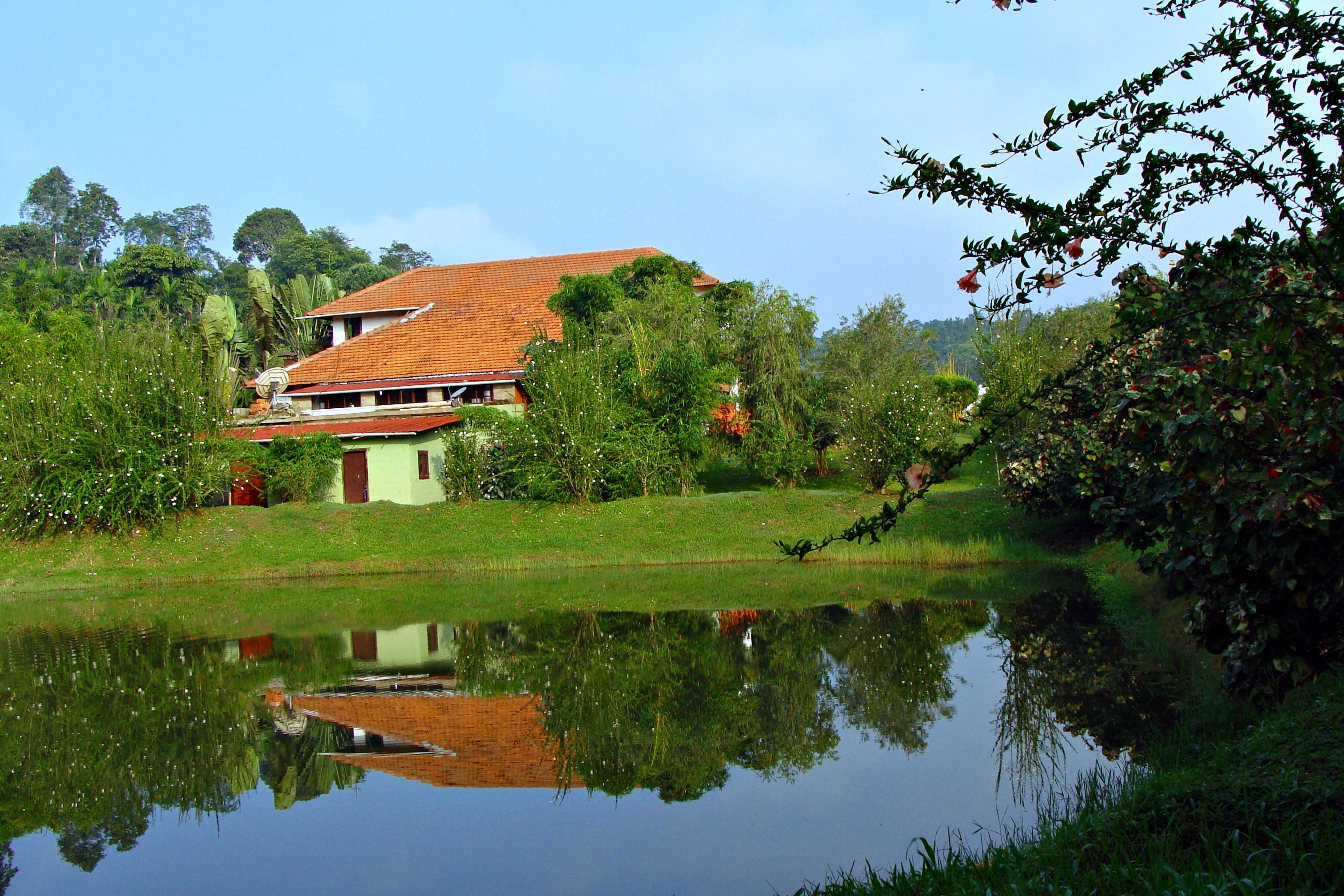 waterfront, kodagu, house, architecture, building exterior, sky, india, holiday home, karnataka, resort, 2K, growth, residential district, plant, no people, HD Wallpaper