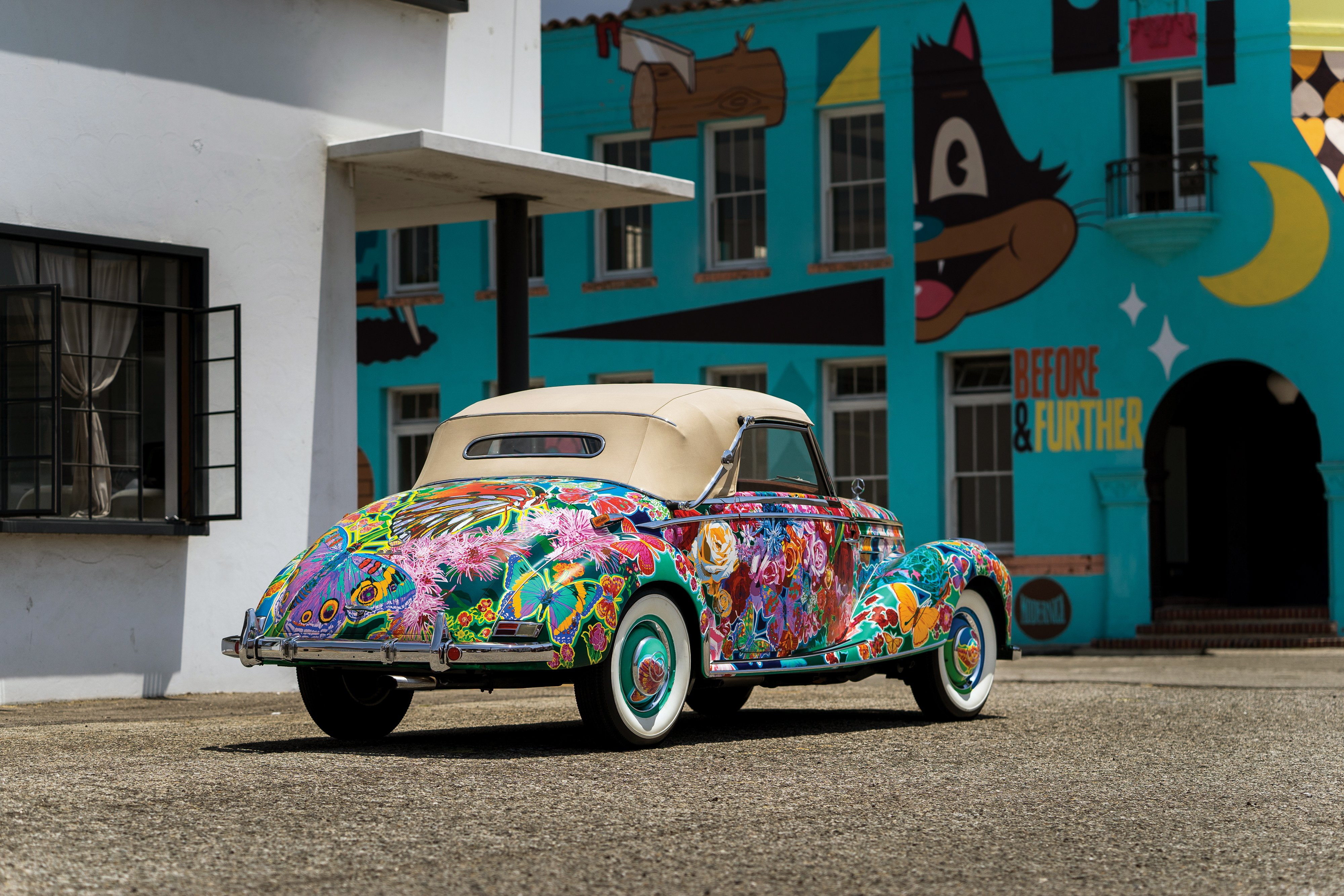 art, benz, 220, paradise, vintage, car, 4K, earthly, hiro, yamagata, w187, cabriolet, mercedes, custom, 1952, HD Wallpaper