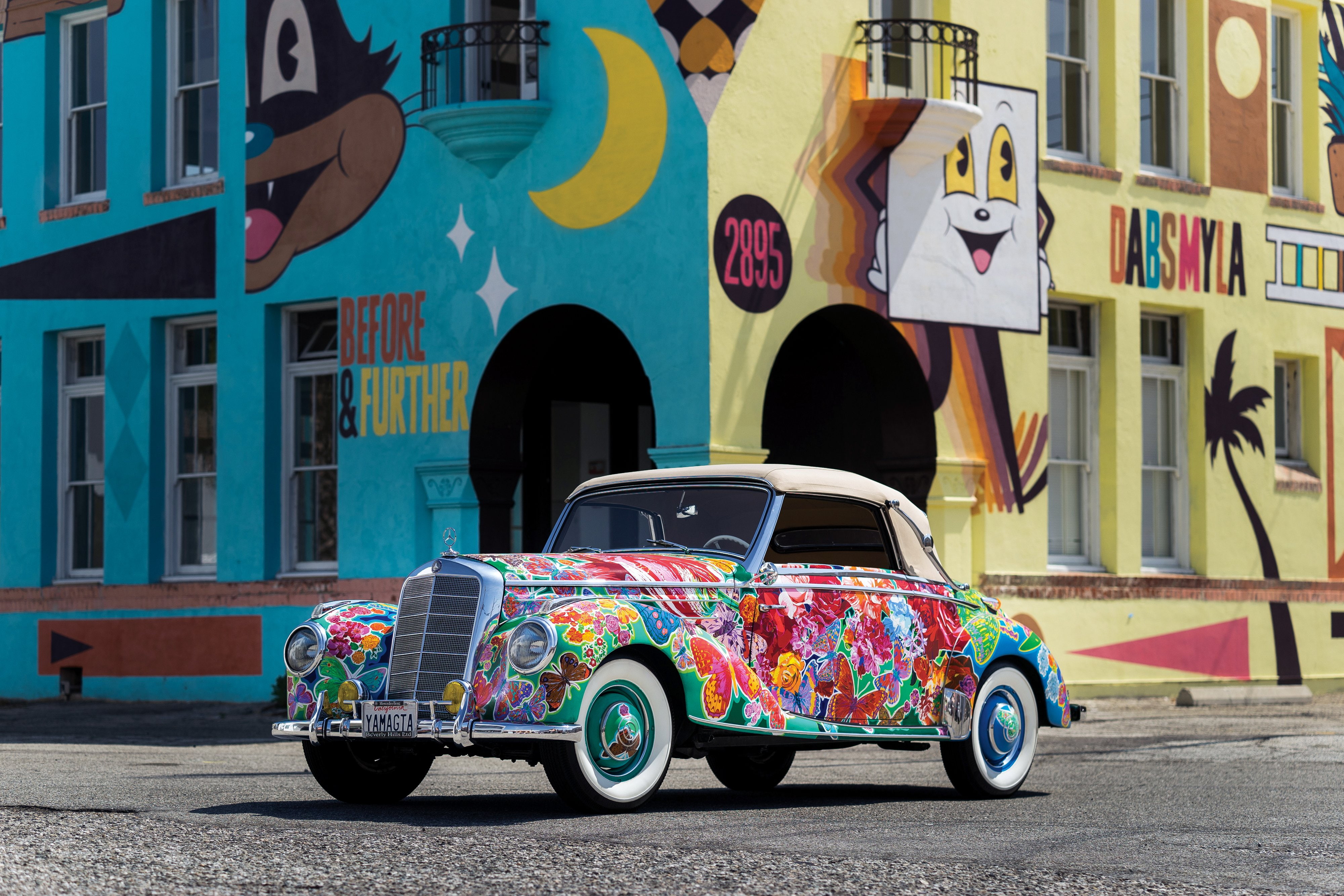 cabriolet, art, custom, hiro, mercedes, yamagata, benz, 1952, w187, 4K, vintage, earthly, car, paradise, 220, HD Wallpaper