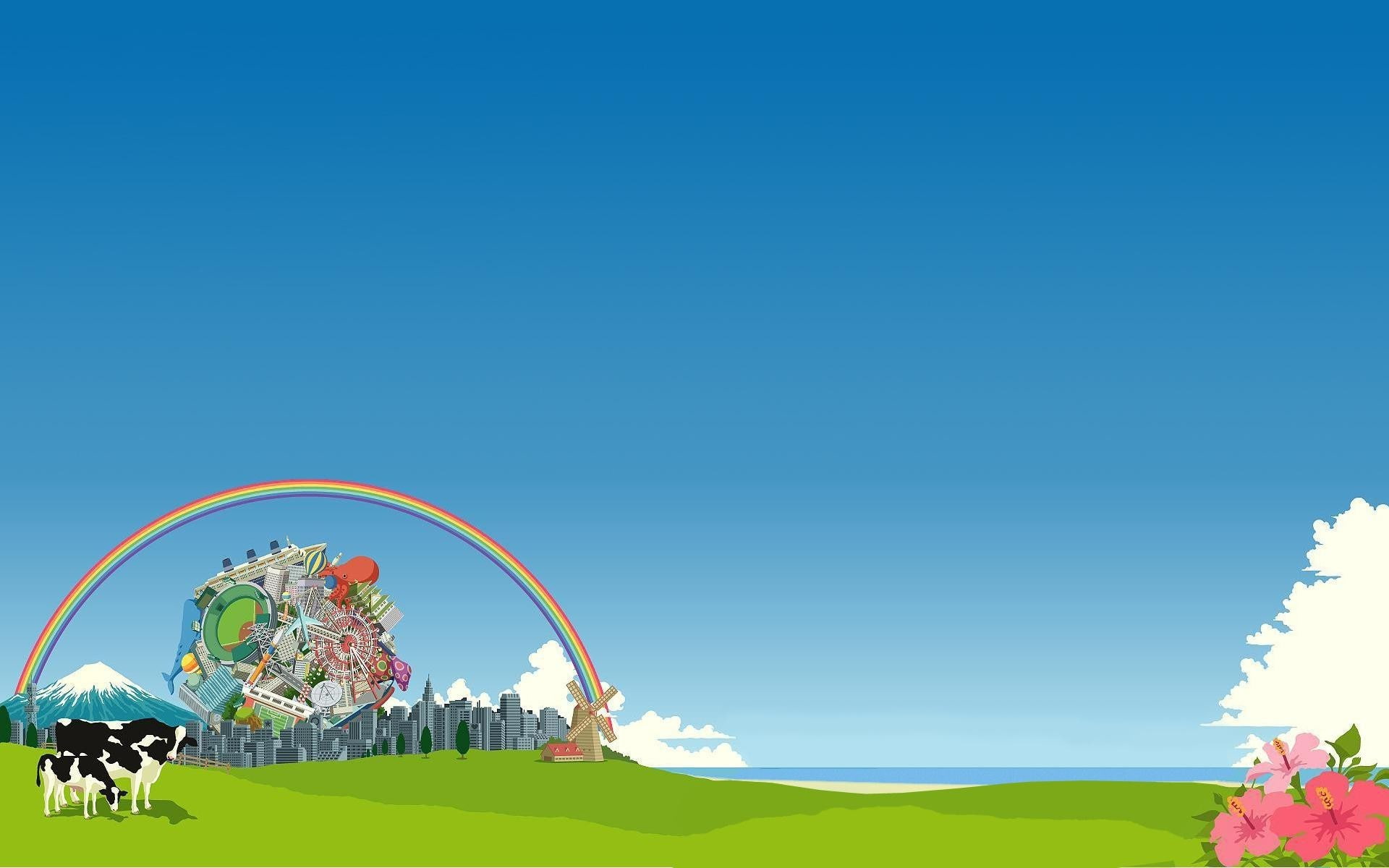 blue, group of people, amusement park, fun, clear sky, plant, video games, low angle view, nature, sunlight, real people, 1080P, crowd, sport, copy space, HD Wallpaper