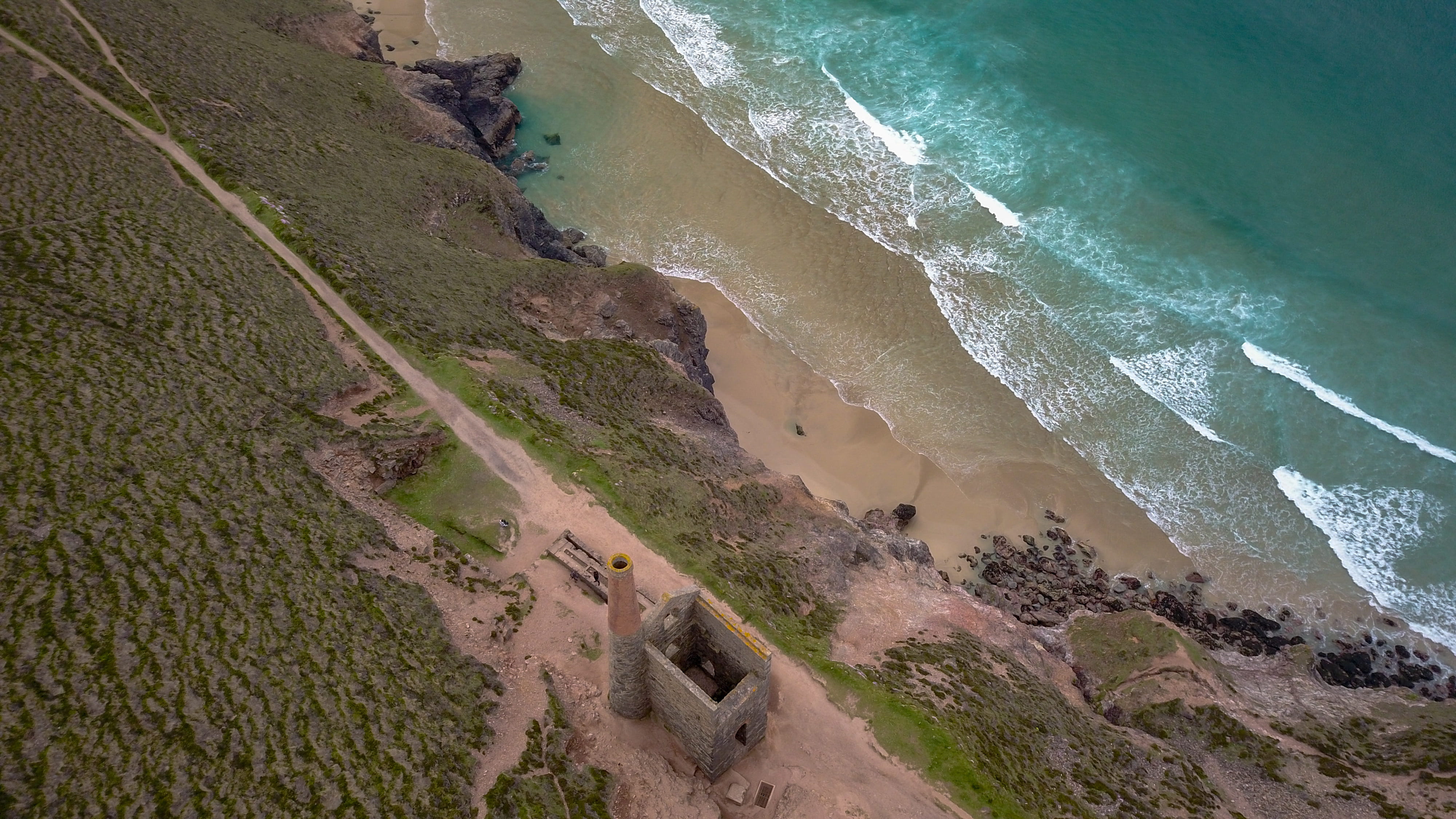 beach, landscape, aerial view, formation, coast, clear, tranquil scene, high angle view, power in nature, outdoors, land, sand, aquatic sport, motion, mavic pro, HD Wallpaper