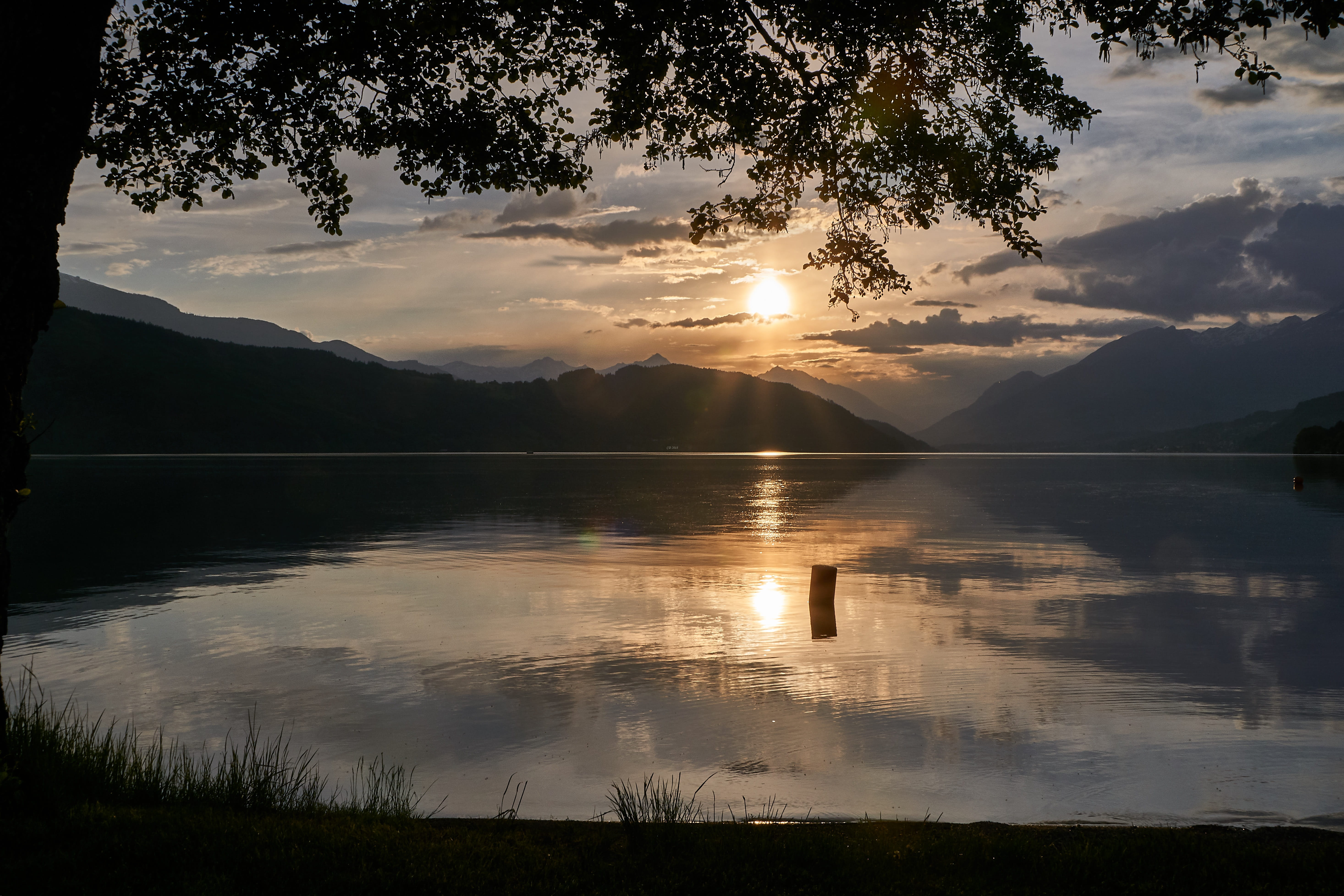 austria, sunset, millstatt, reflection lake, tranquil scene, beauty in nature, sky, vacations, reflection, no people, idyllic, carinthia, atmosphere, water, HD Wallpaper
