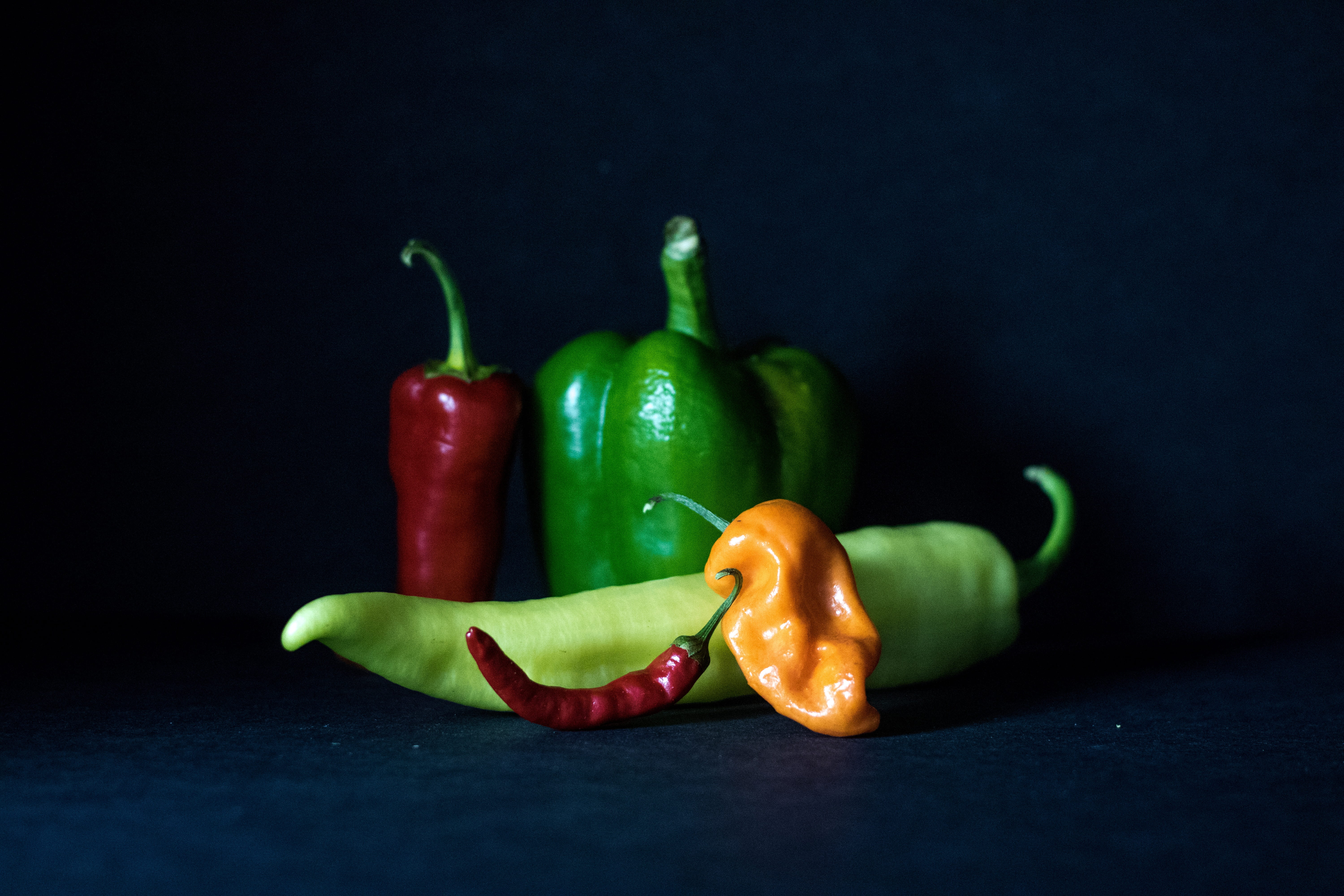 wellbeing, chili pepper, vegetable, ripe, red, food, studio shot, cooking, pepper, green color, still life, no people, kitchen, pepper - vegetable, spicy, HD Wallpaper