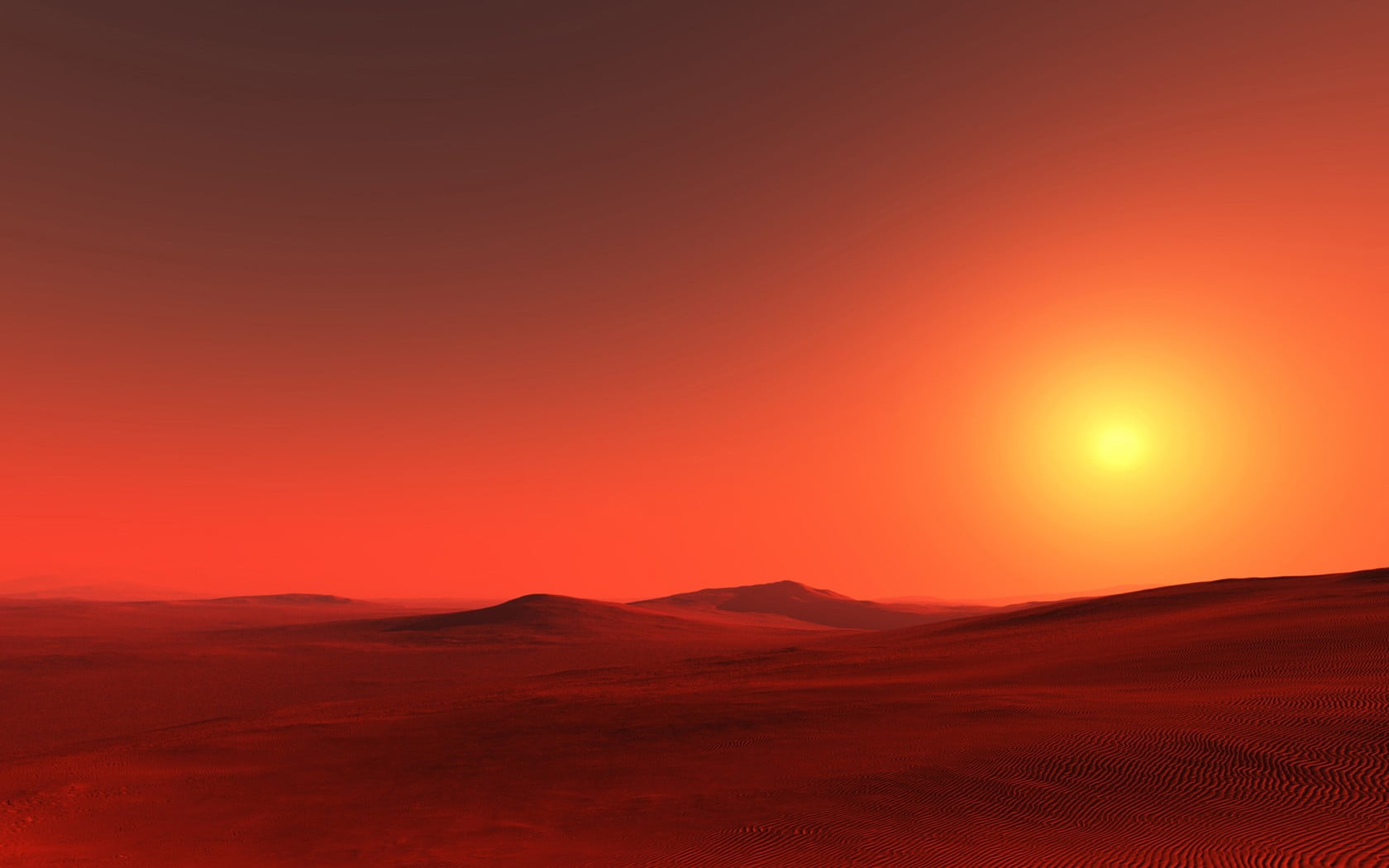 tranquil scene, mountain, red, sunlight, non-urban scene, sunset, scenics - nature, 720P, twilight, Sun, beauty in nature, environment, yellow, idyllic, HD Wallpaper