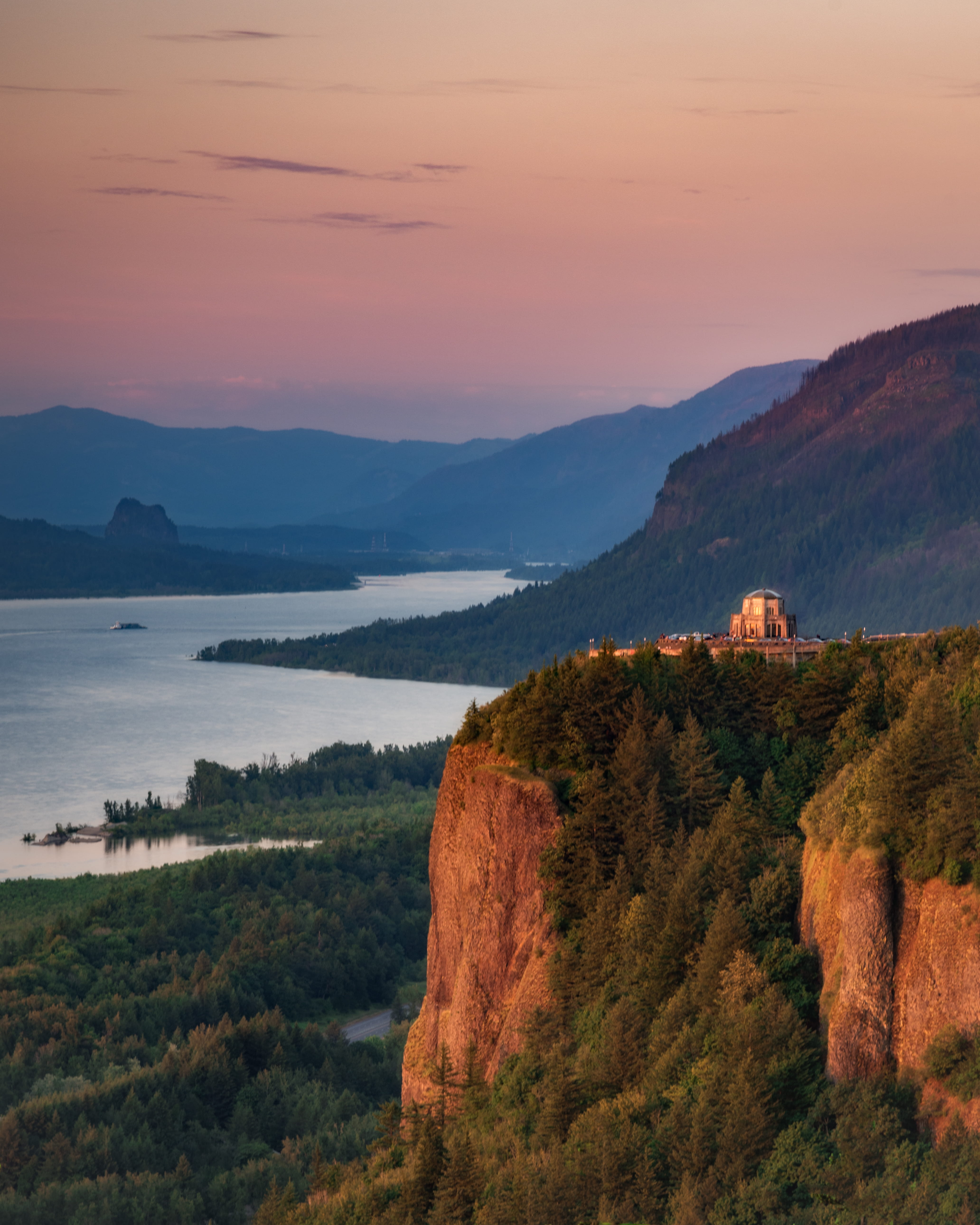 orange color, 5K, scenics - nature, point, sunset, nature, tranquil scene, united states, outdoors, 39210 historic columbia river hwy, mountain, portland, Phone HD Wallpaper
