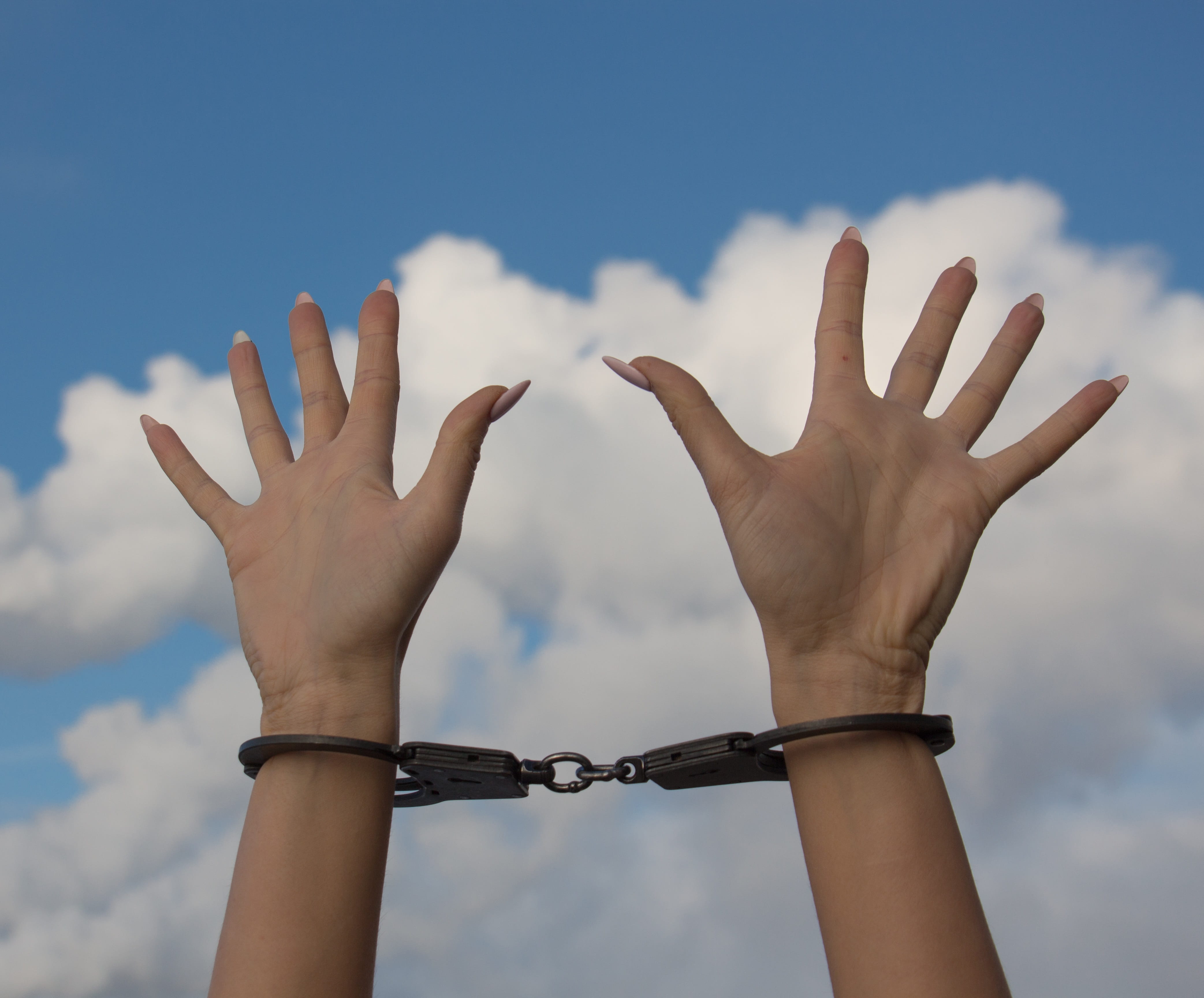 hand raised, low angle view, women, 4K, lifestyles, real people, human finger, day, Drug, human hand, the dependence of, raising, human body part, person, HD Wallpaper