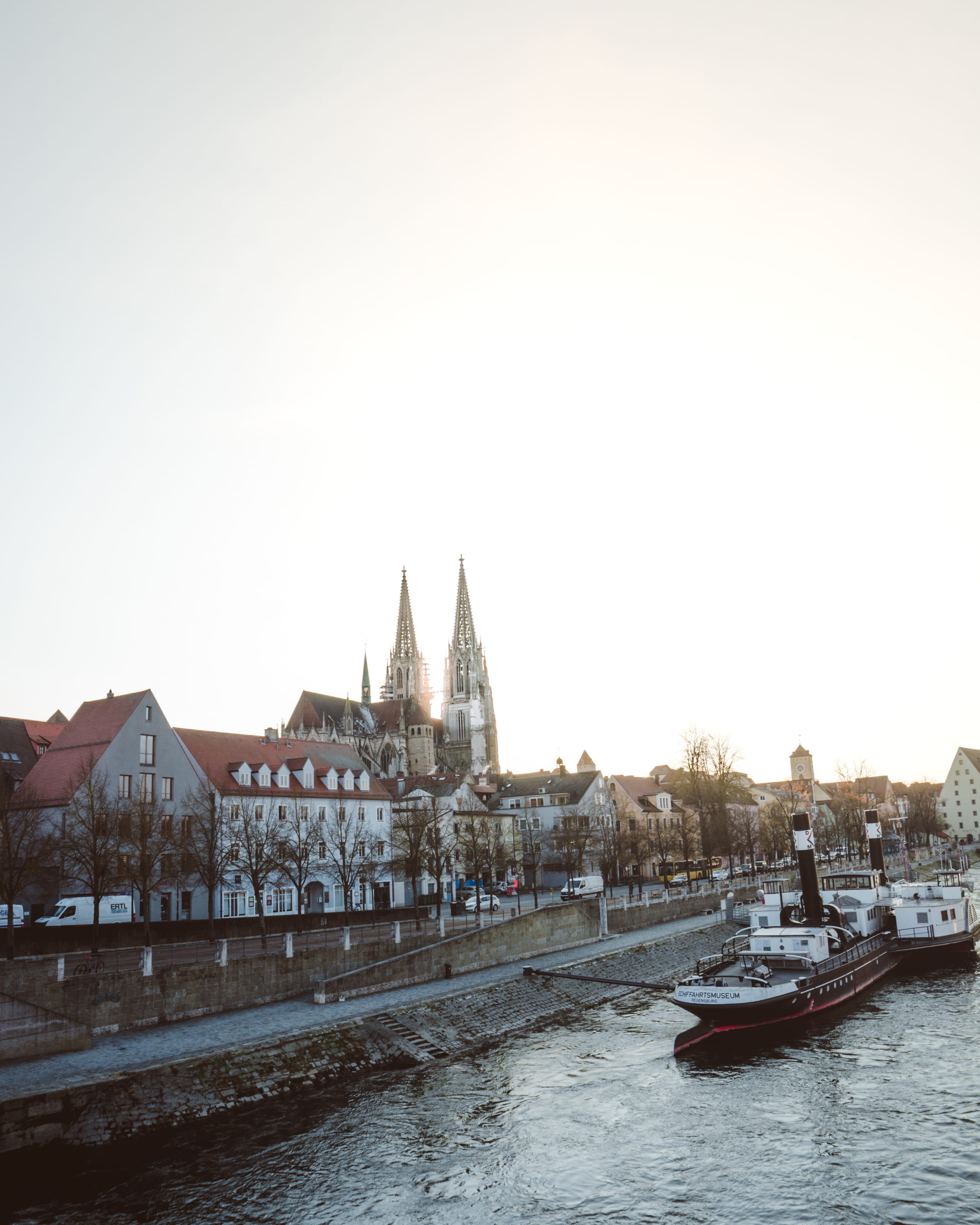 nautical vessel, altstadt, photography, travel destinations, building exterior, dom, building, waterfront, built structure, city, deutschland, no people, Phone HD Wallpaper