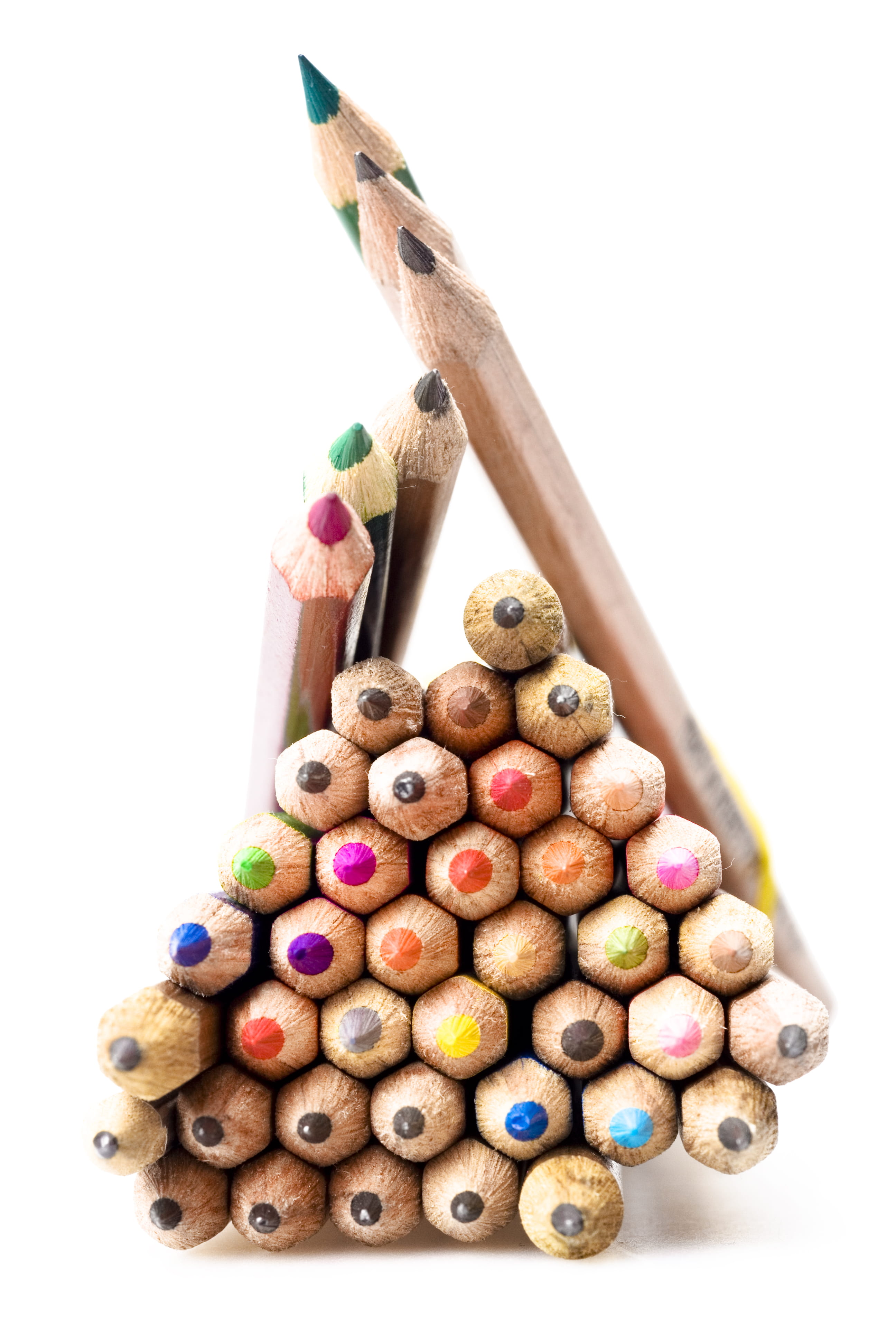 object, education, white background, high angle view, green, wood - material, still life, variation, writing instrument, red, no people, multi colored, Phone HD Wallpaper
