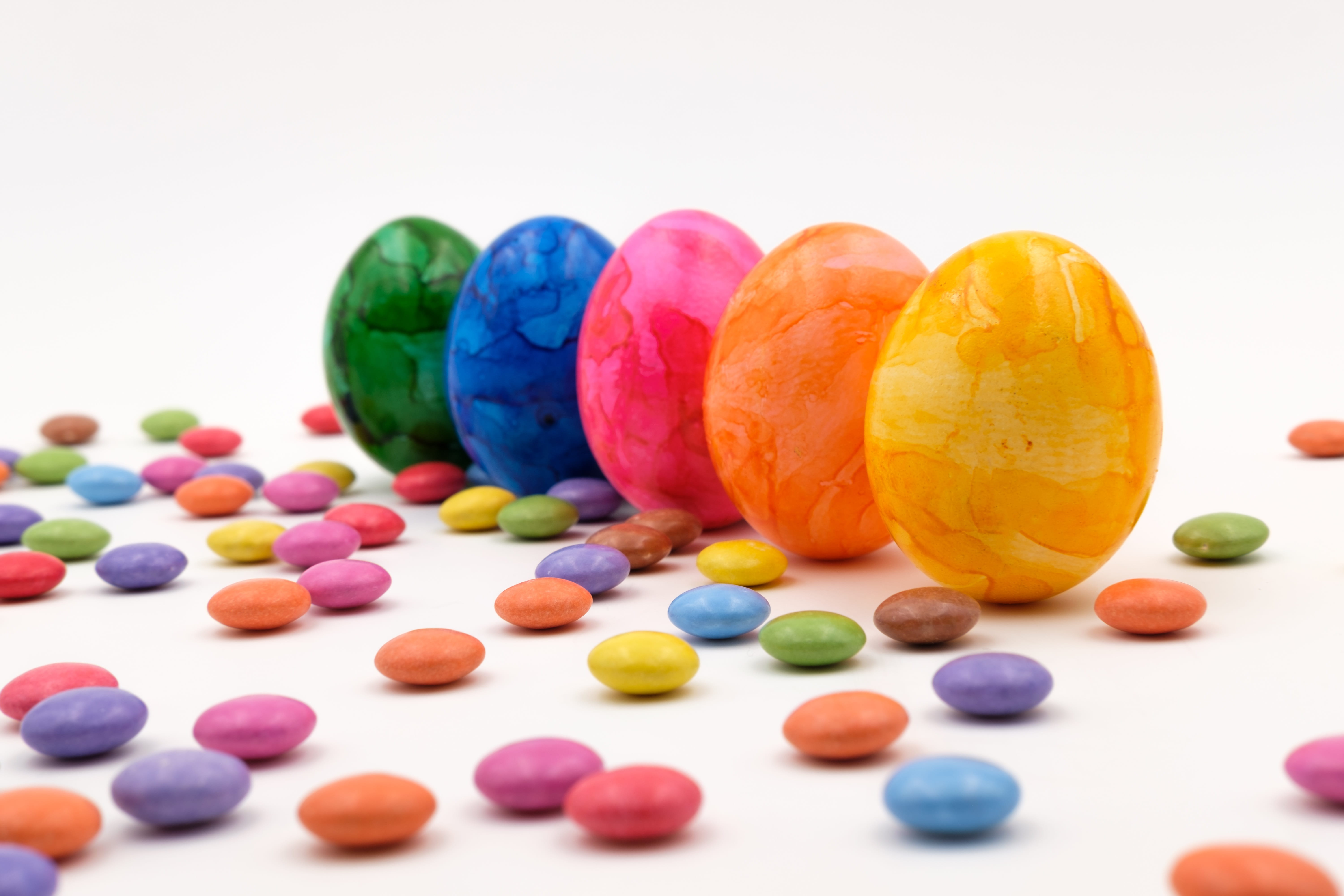 purple, eggs, variation, assorted, multi colored, colorful eggs, stones, color, studio shot, easter, easter theme, indoors, no people, candy, 5K, food and drink, HD Wallpaper