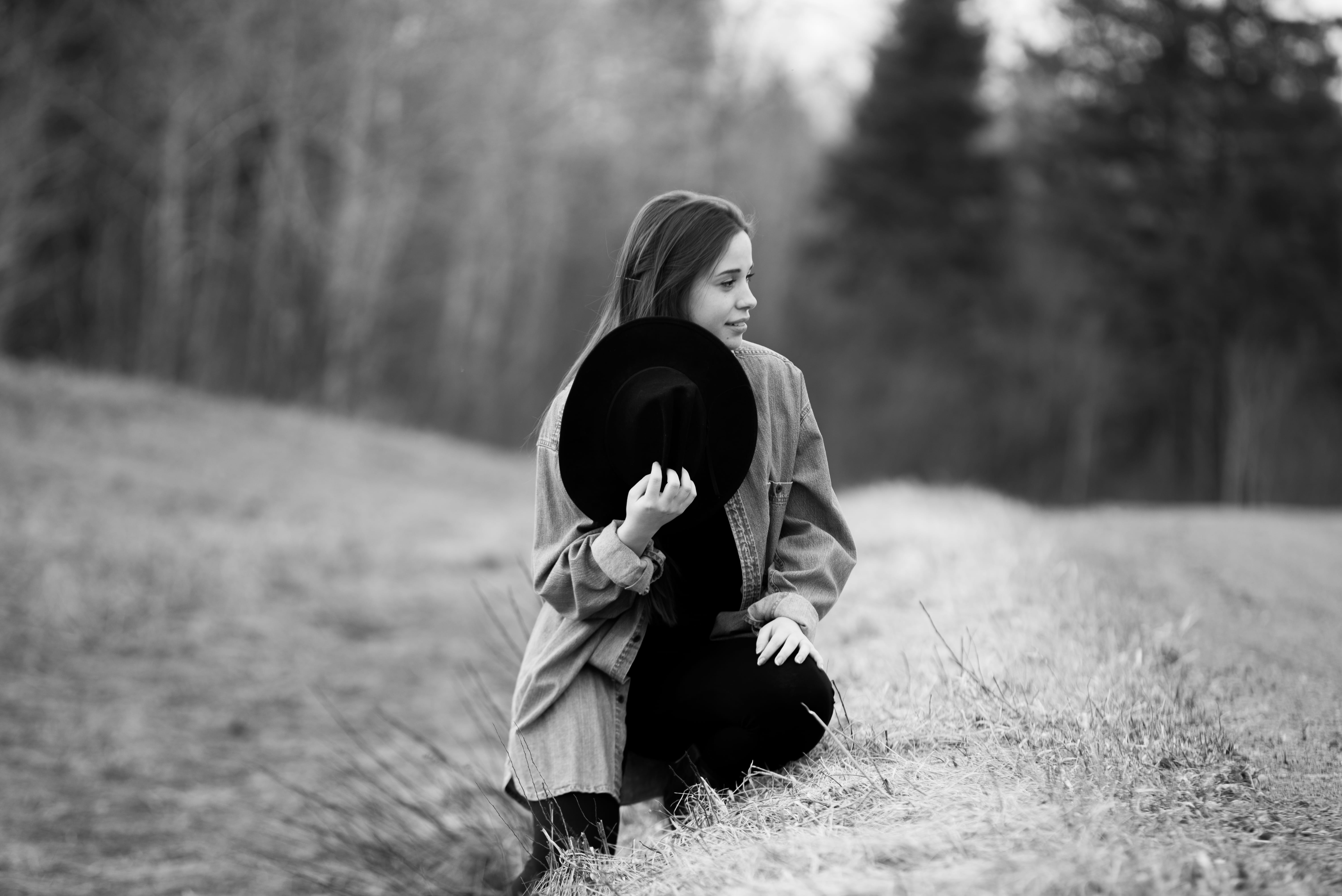 forest, real people, sault ste. marie, women, warm clothing, tree, land, young adult, casual clothing, one person, lifestyles, clothing, plant, sitting, HD Wallpaper