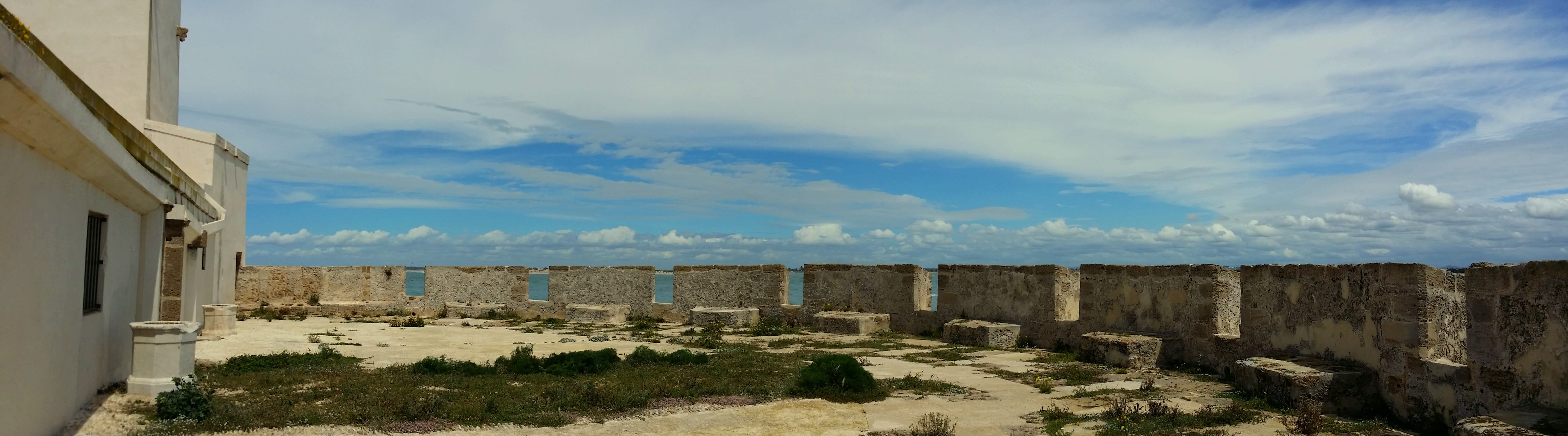 environment, islet sancti petri, sea, sun, day, blue, history, 5K, scenics - nature, rock - object, water, panoramic, nature, cloud - sky, land, outdoors, HD Wallpaper