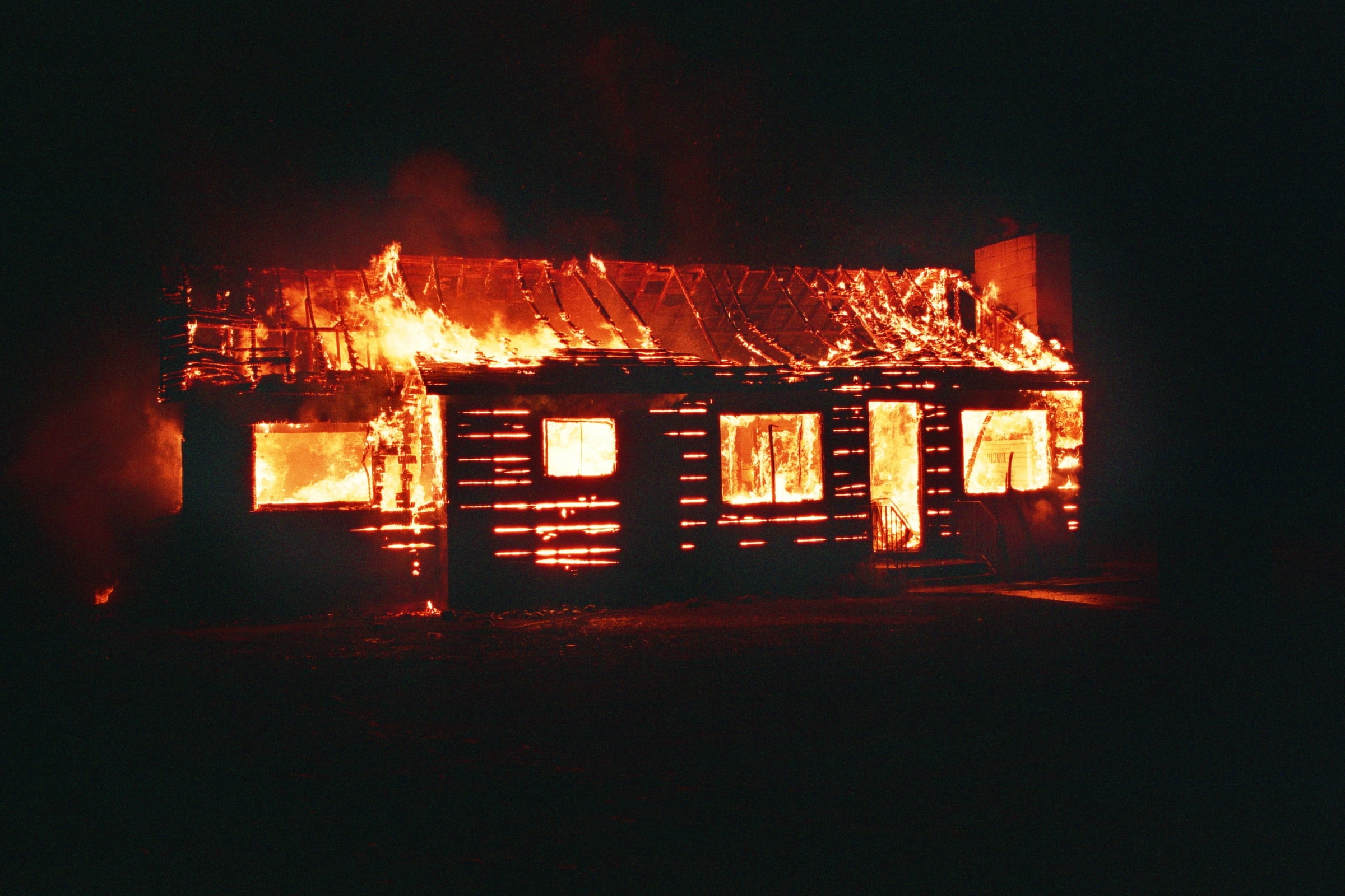 firefighters, heat - temperature, burning, no people, building exterior, communication, warning sign, burn, night, flames, built structure, heat, fire - natural phenomenon, HD Wallpaper