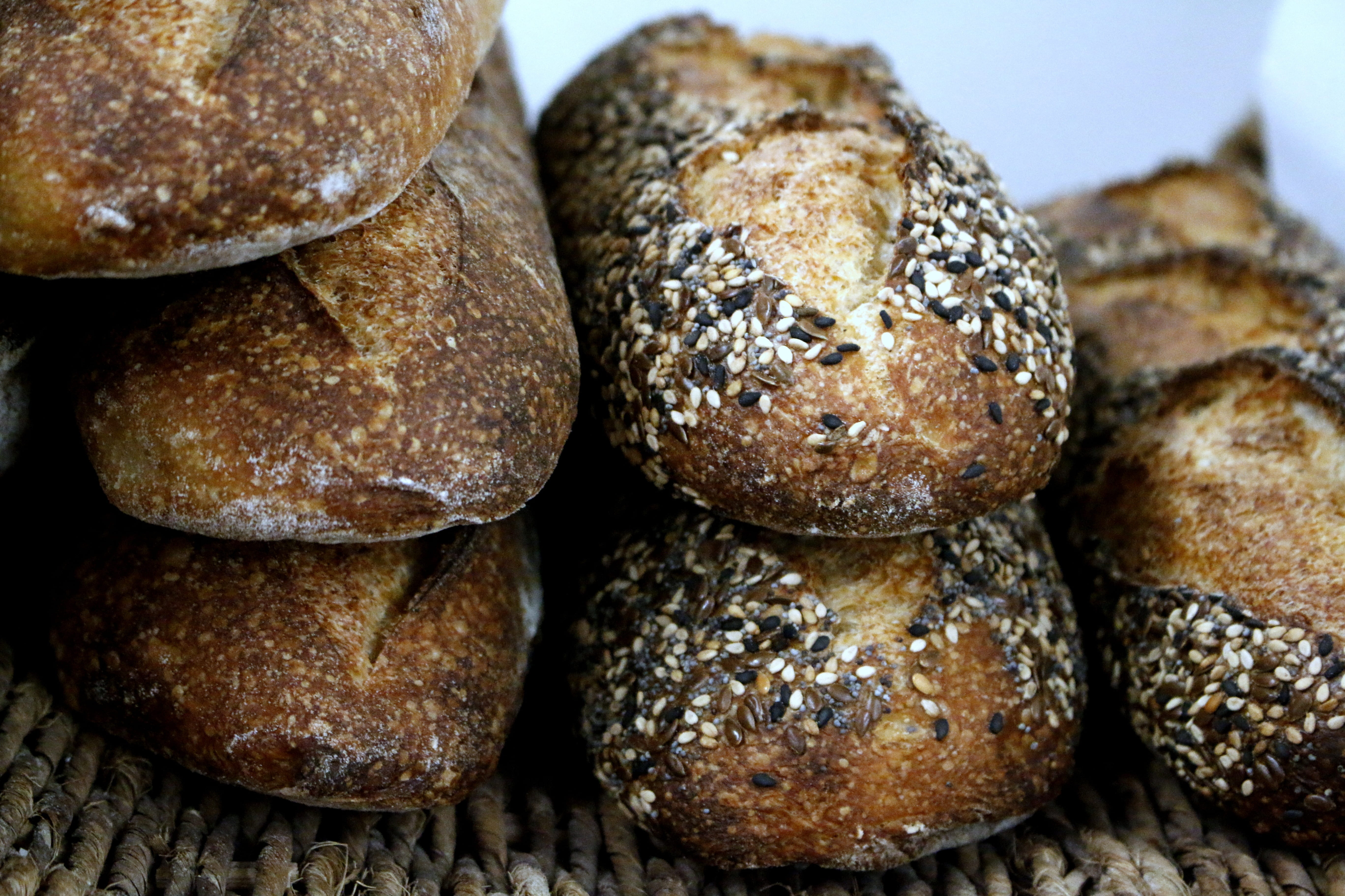 bread, french, grain, wholegrain, healthy eating, baguette, bake, freshness, slice, wellbeing, cafe, crust, flour, focus on foreground, poppy seed, loaves, HD Wallpaper