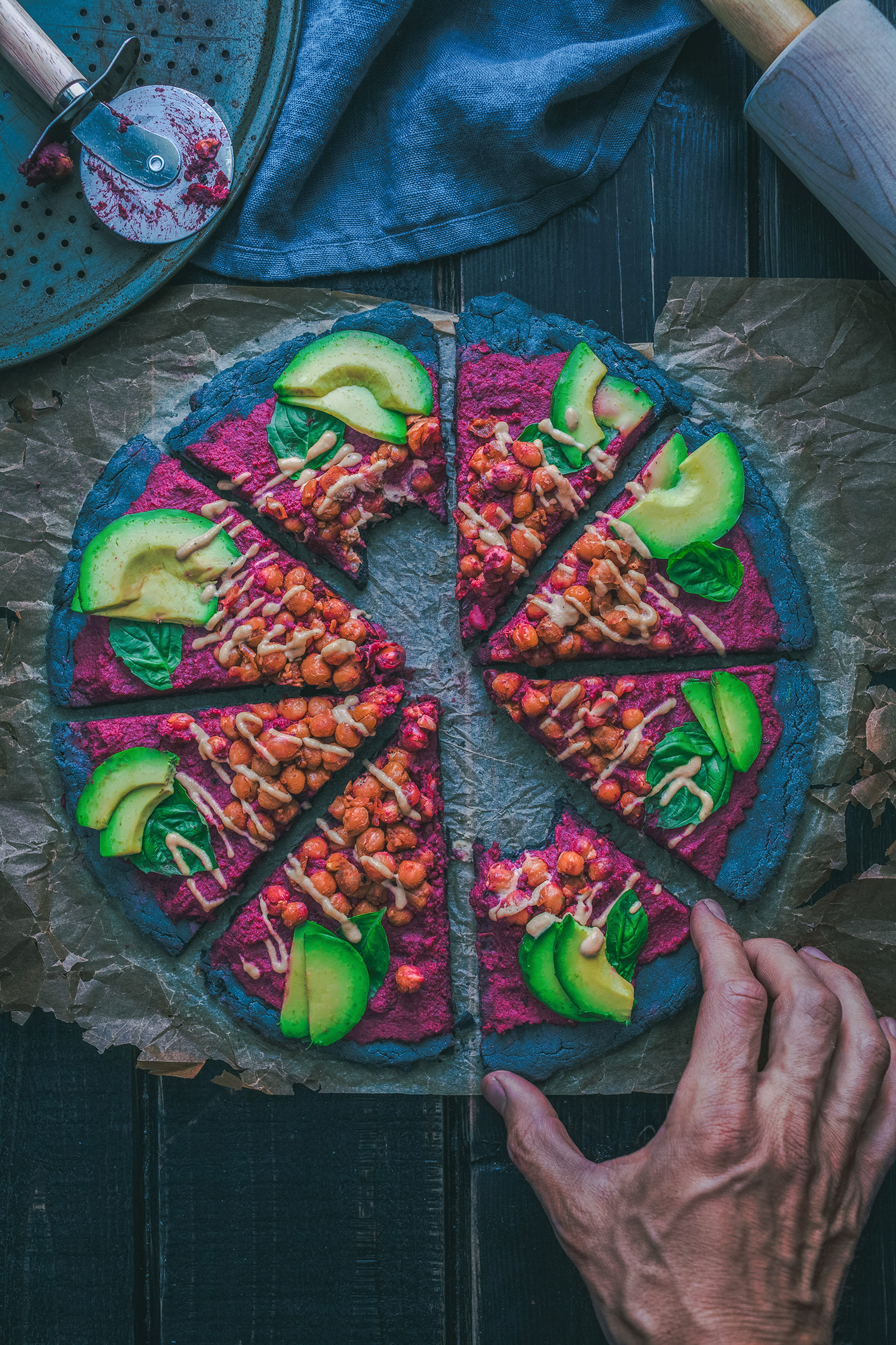 homemade, food photography, food, human Hand, sweet Food, vegitable, cake, avo, food styling, black pizza, purple, celebration, 5K, blue, food presentation, Phone HD Wallpaper