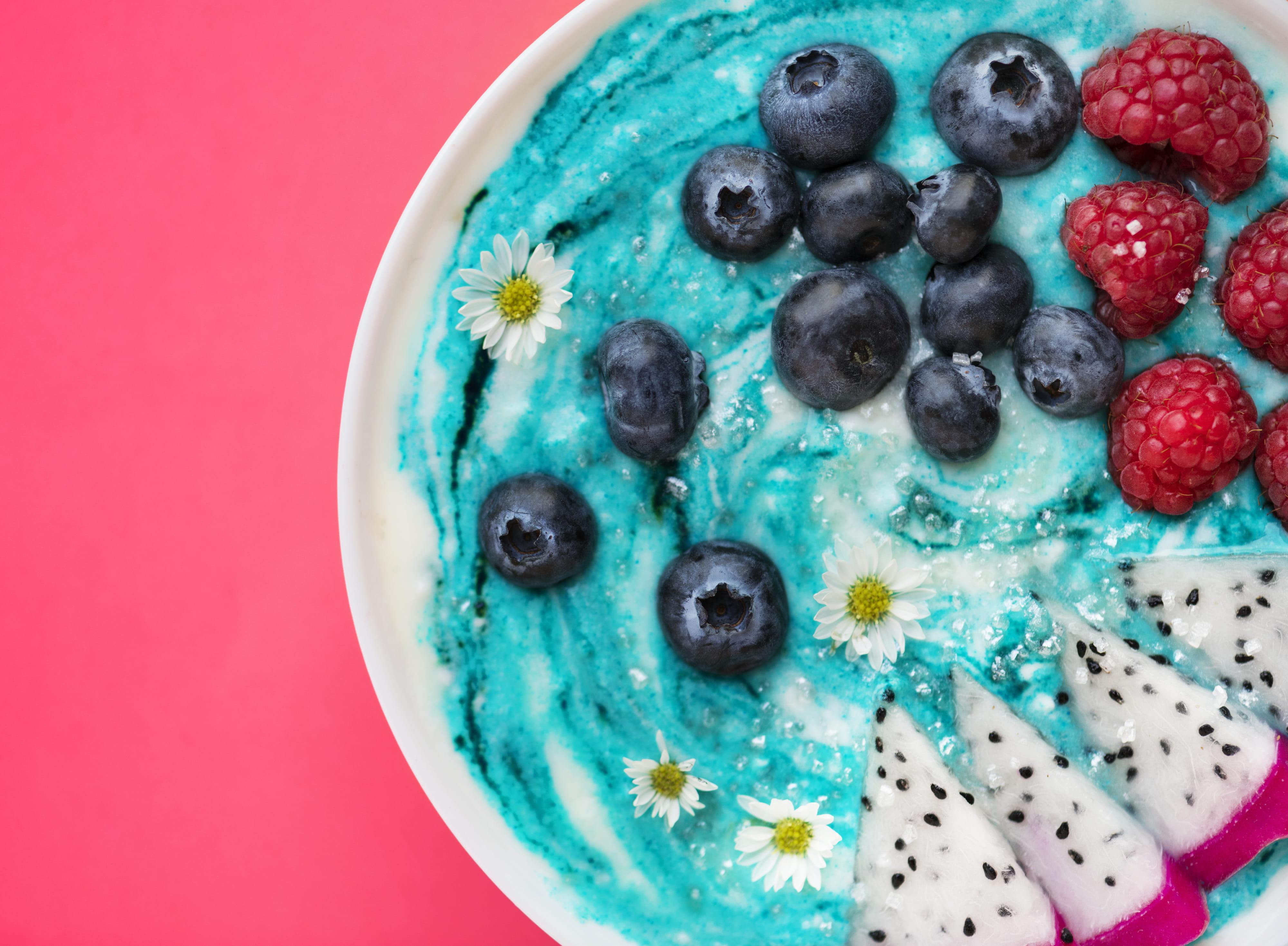 ready-to-eat, healthy, indoors, colorful, food, meal, freshness, diet, dragon fruit, blueberry, no people, bowl, sweet, precious gem, food and drink, blue, HD Wallpaper