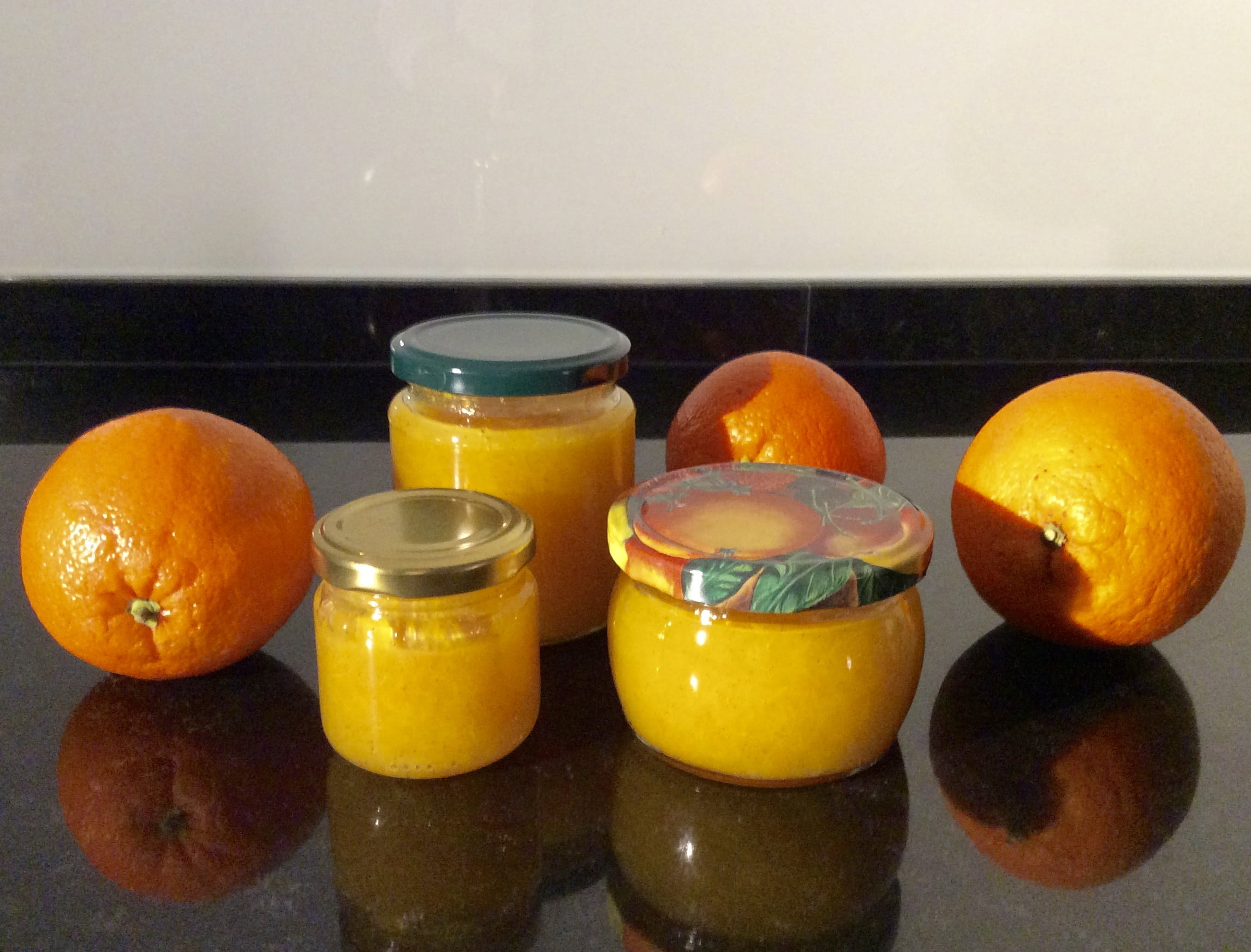 jam, bowl, glass - material, orange marmalade, food, eat, still life, delicious, no people, orange, table, fruit, sweet, juicy, container, wellbeing, group of objects, HD Wallpaper