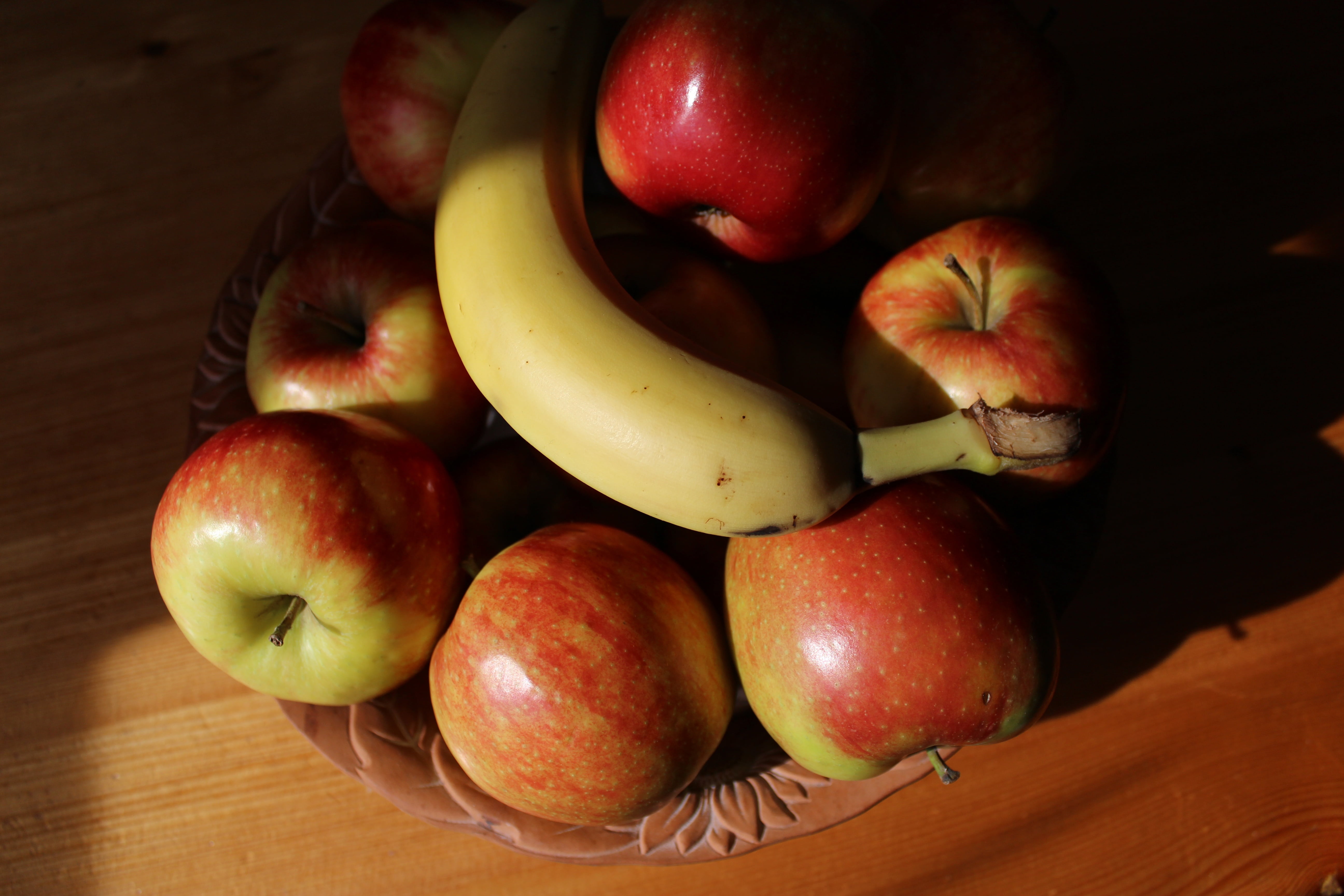 shadow, still life, group of objects, nature, high angle view, choice, healthy, close-up, fruit, banana, 5K, wood - material, eat, close, large group of objects, HD Wallpaper