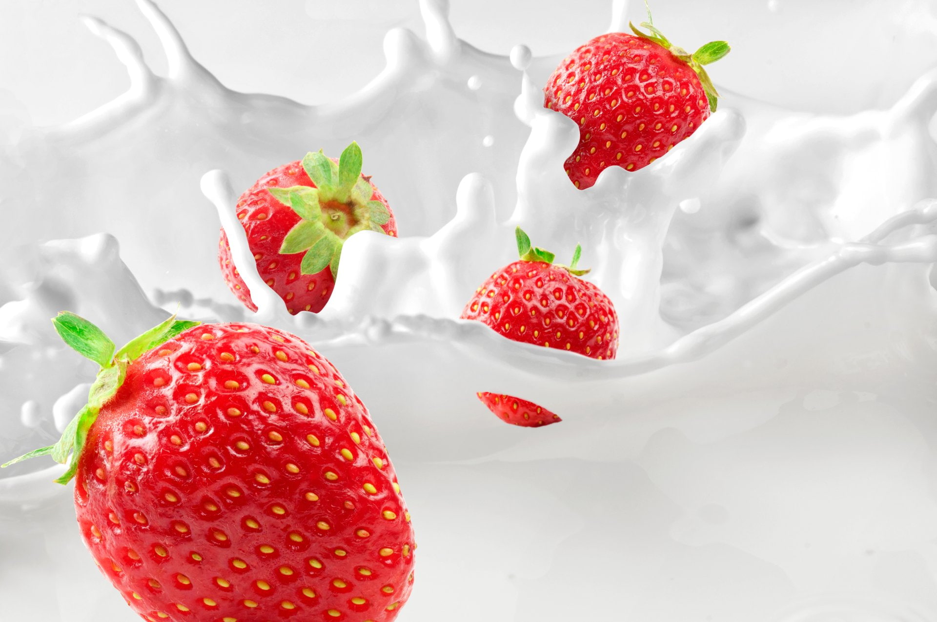 Berry, 1080P, Fruits, Strawberry, Milk, Fruit, HD Wallpaper