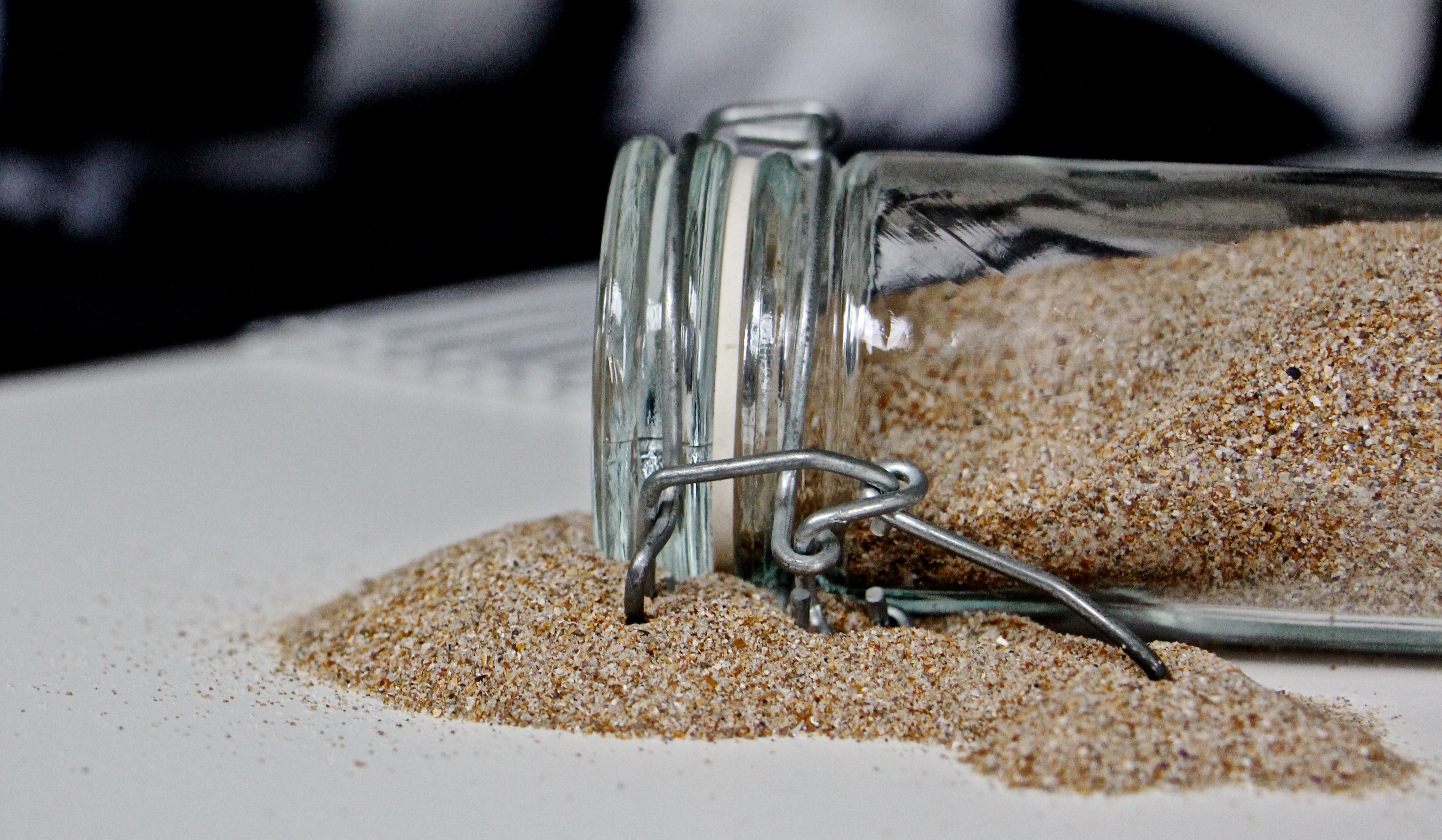 sand, selective focus, glass bottle, equipment, close-up, ground - culinary, agriculture, transparent, freshness, crop, nature, glass, indoors, food, glass - material, HD Wallpaper
