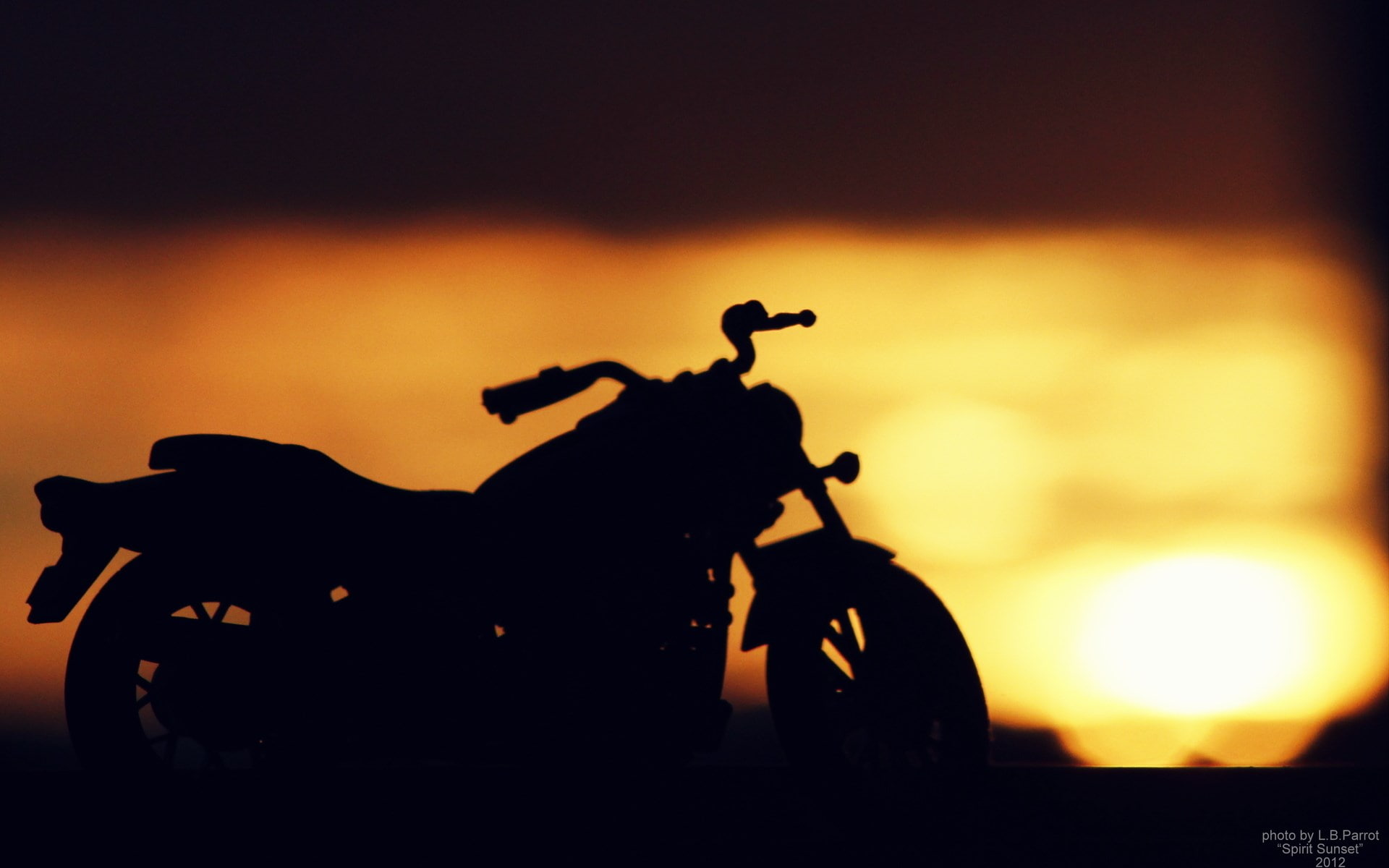 one person, orange color, helmet, riding, back lit, sunset, silhouette, ride, transportation, single object, driving, unrecognizable person, 1080P, sky, HD Wallpaper