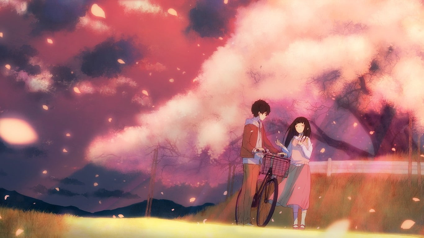 Oreki Houtarou, Hyouka, 720P, sky, anime, Chitanda Eru, HD Wallpaper