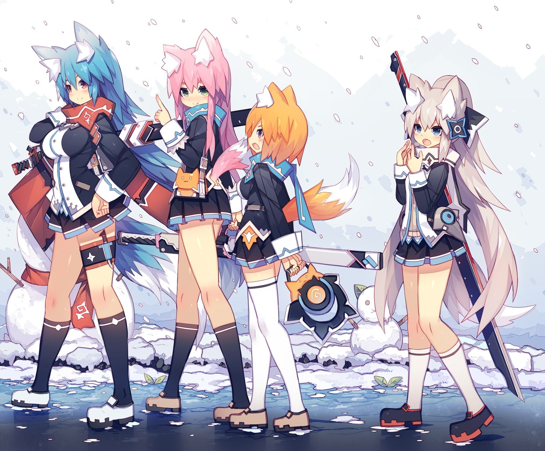 real people, women, mamuru, adult, animal ears, men, day, group of people, standing, variation, clothing, artist, hat, original characters, anime, costume, HD Wallpaper