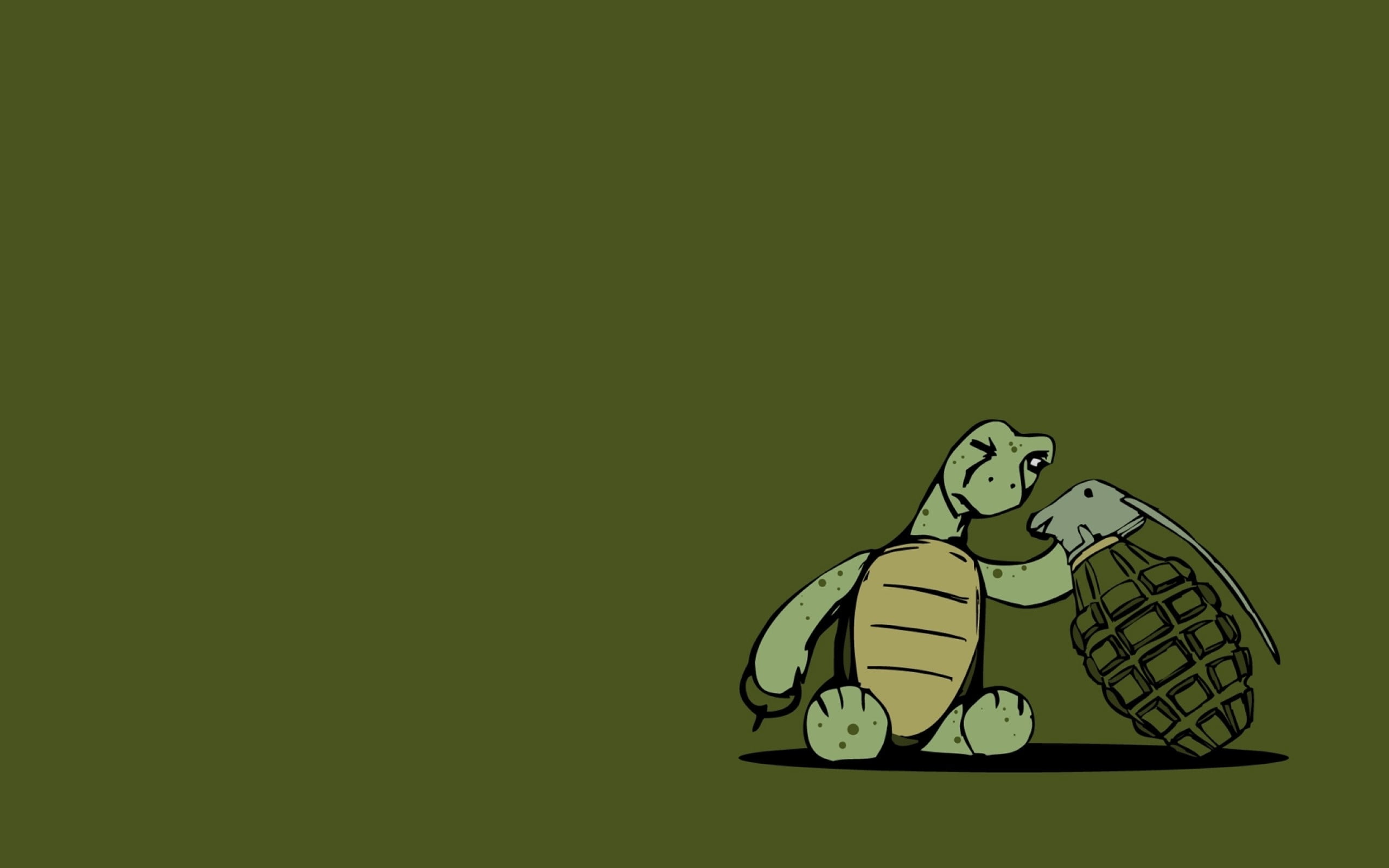 turtle, nature, animal, yellow, symbol, green background, single object, drawing - Art Product, still life, representation, cut out, close-up, copy space, HD Wallpaper