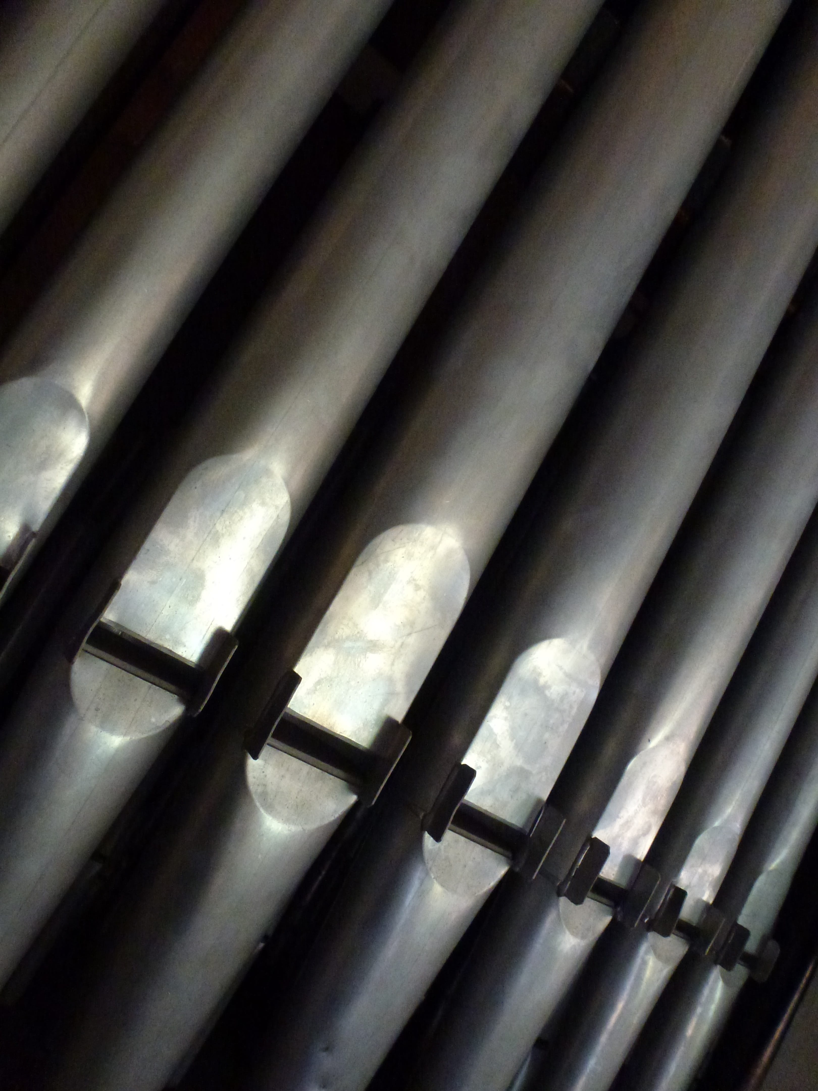 repetition, historically, pattern, tube, sunlight, industry, lighting equipment, no people, full frame, architecture, musical instrument, close-up, low angle view, Phone HD Wallpaper