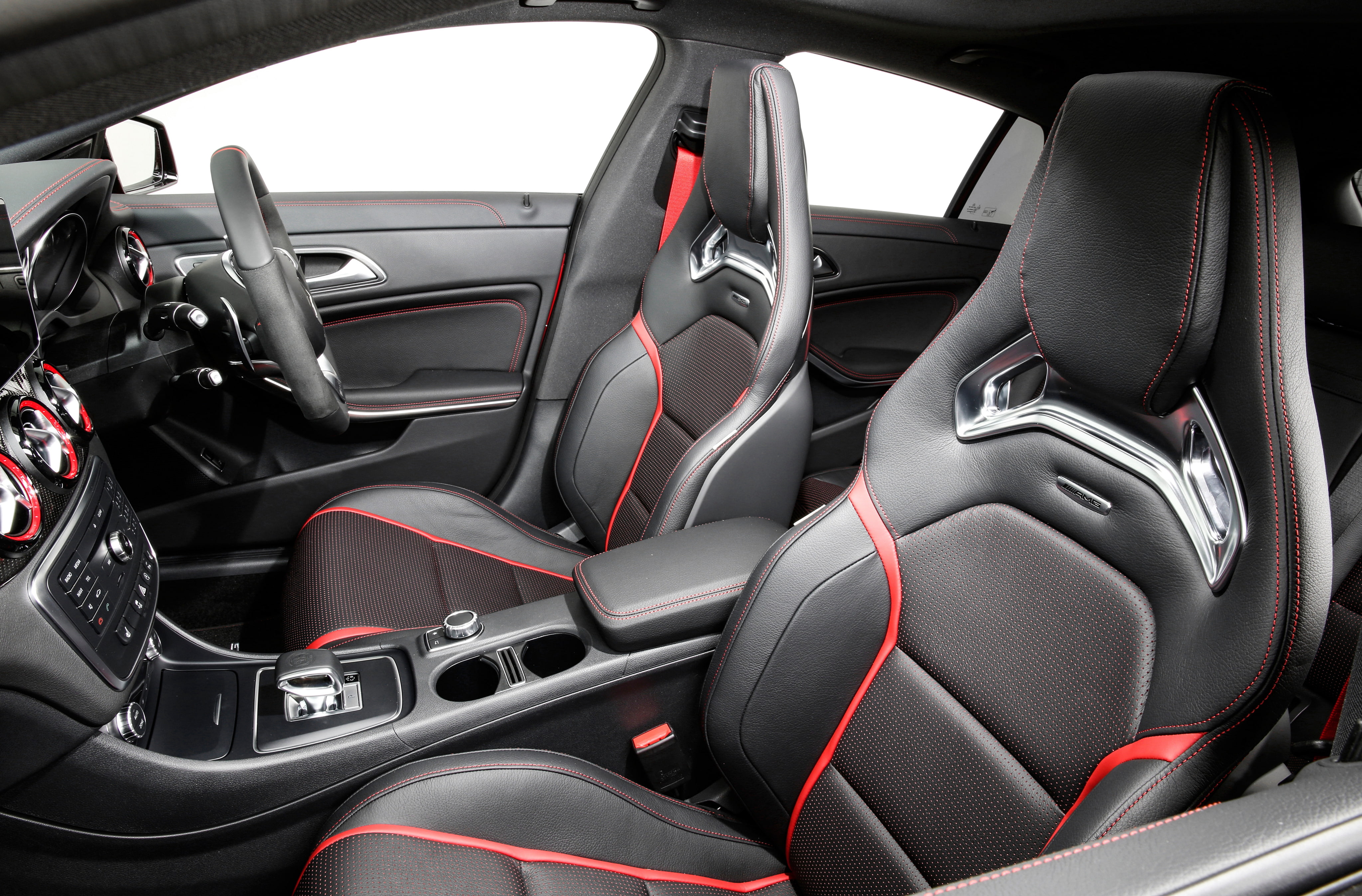2015, salon, Shooting Brake, AU-spec, X117, AMG, chairs, Mercedes, CLA 45, interior, 4K, HD Wallpaper