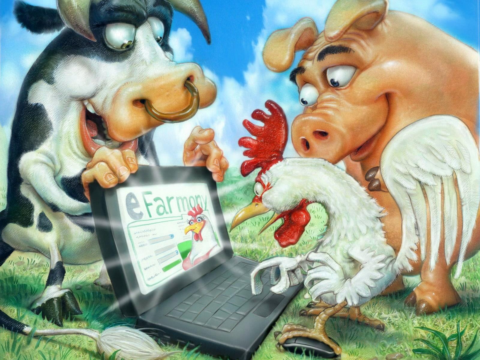 technology, cow, indoors, computer, farm, connection, bull, cock, human representation, child, fun, communication, representation, white, brown, toy, males, HD Wallpaper