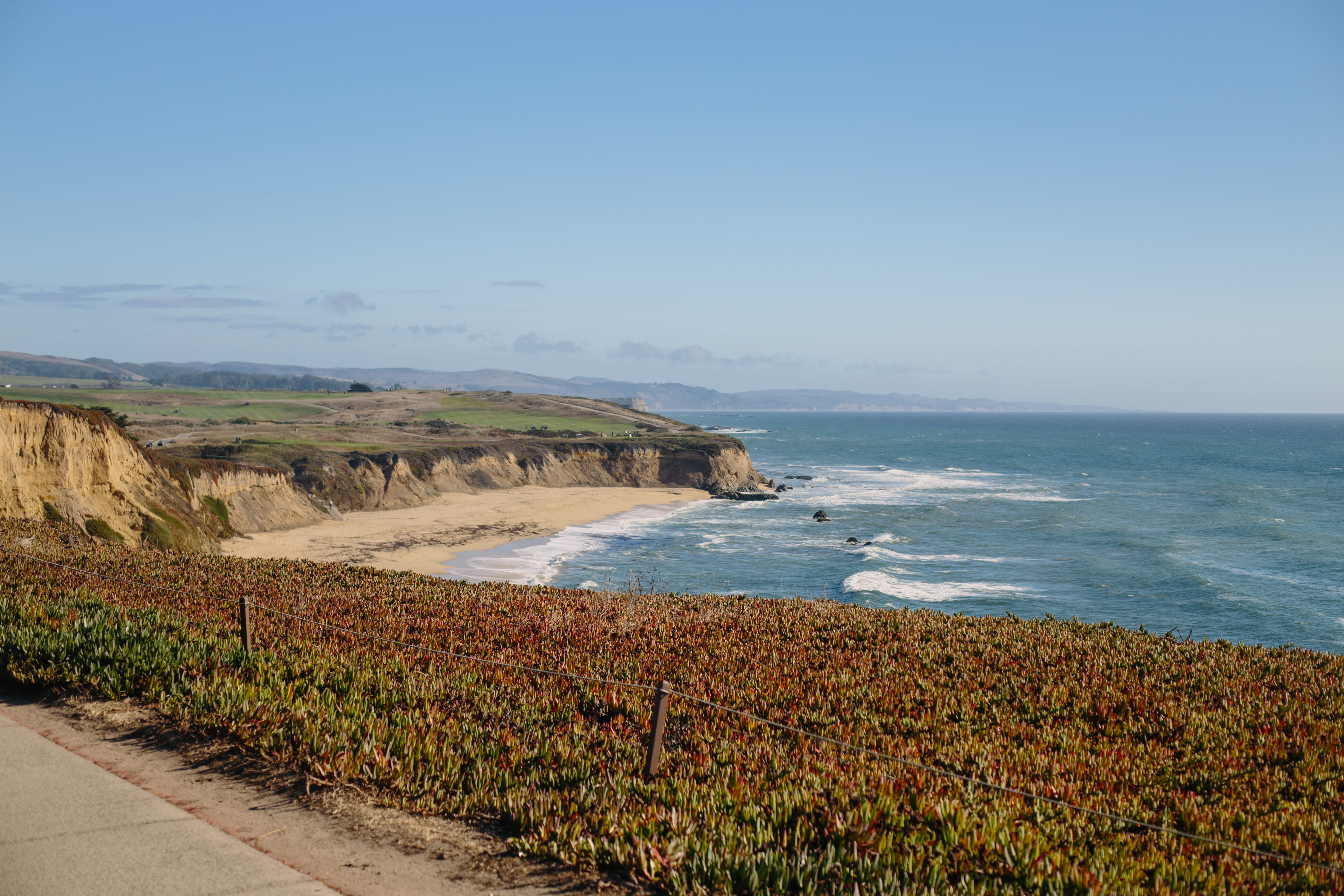 tranquil scene, no people, sea, scenics - nature, half moon bay, 5K, sky, horizon over water, non-urban scene, california, water, beach, tranquility, idyllic, HD Wallpaper
