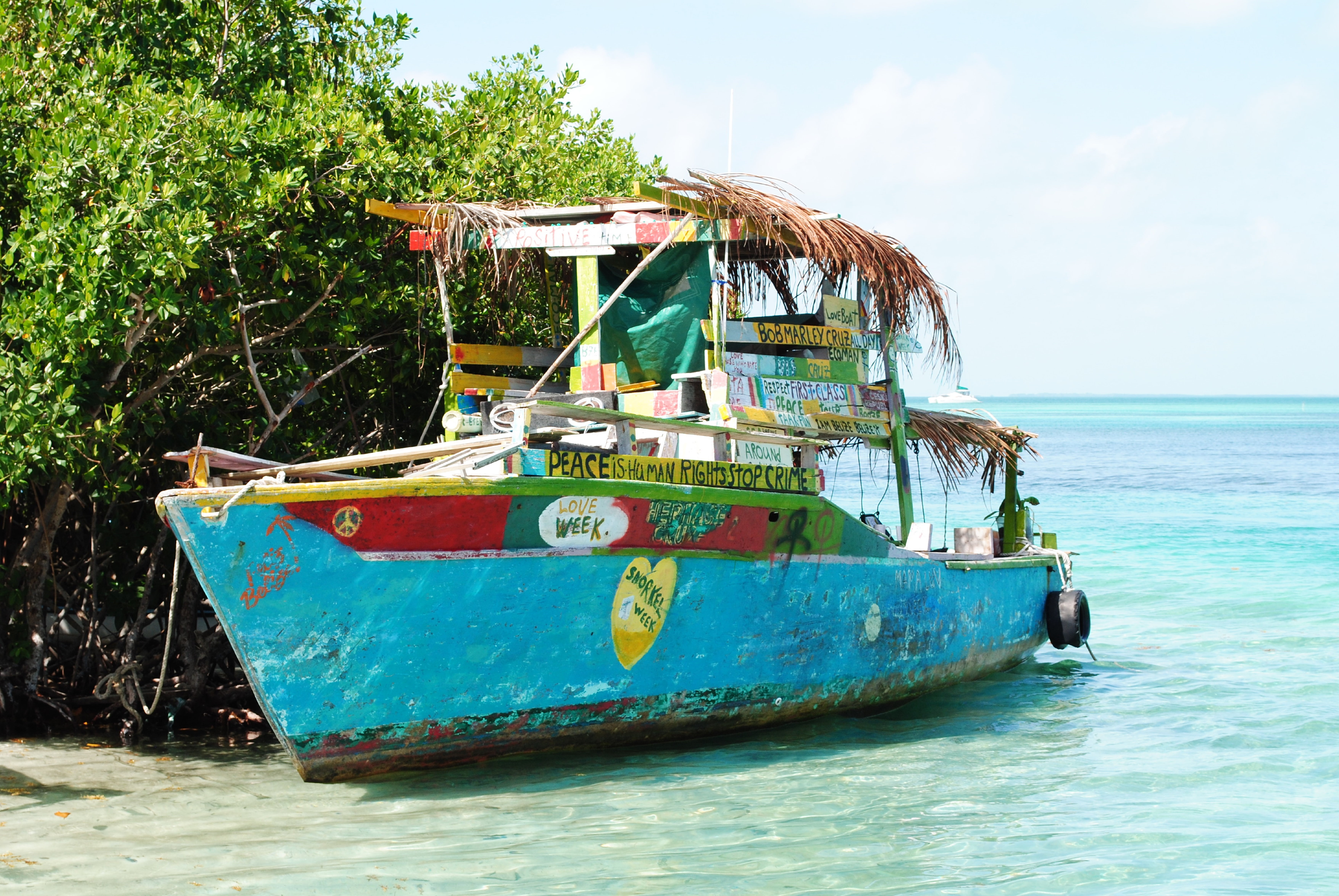 central america, nature, waterfront, sky, outdoors, body, belize, land, fishing boat, mode of transportation, no people, island, 5K, tree, transportation, HD Wallpaper