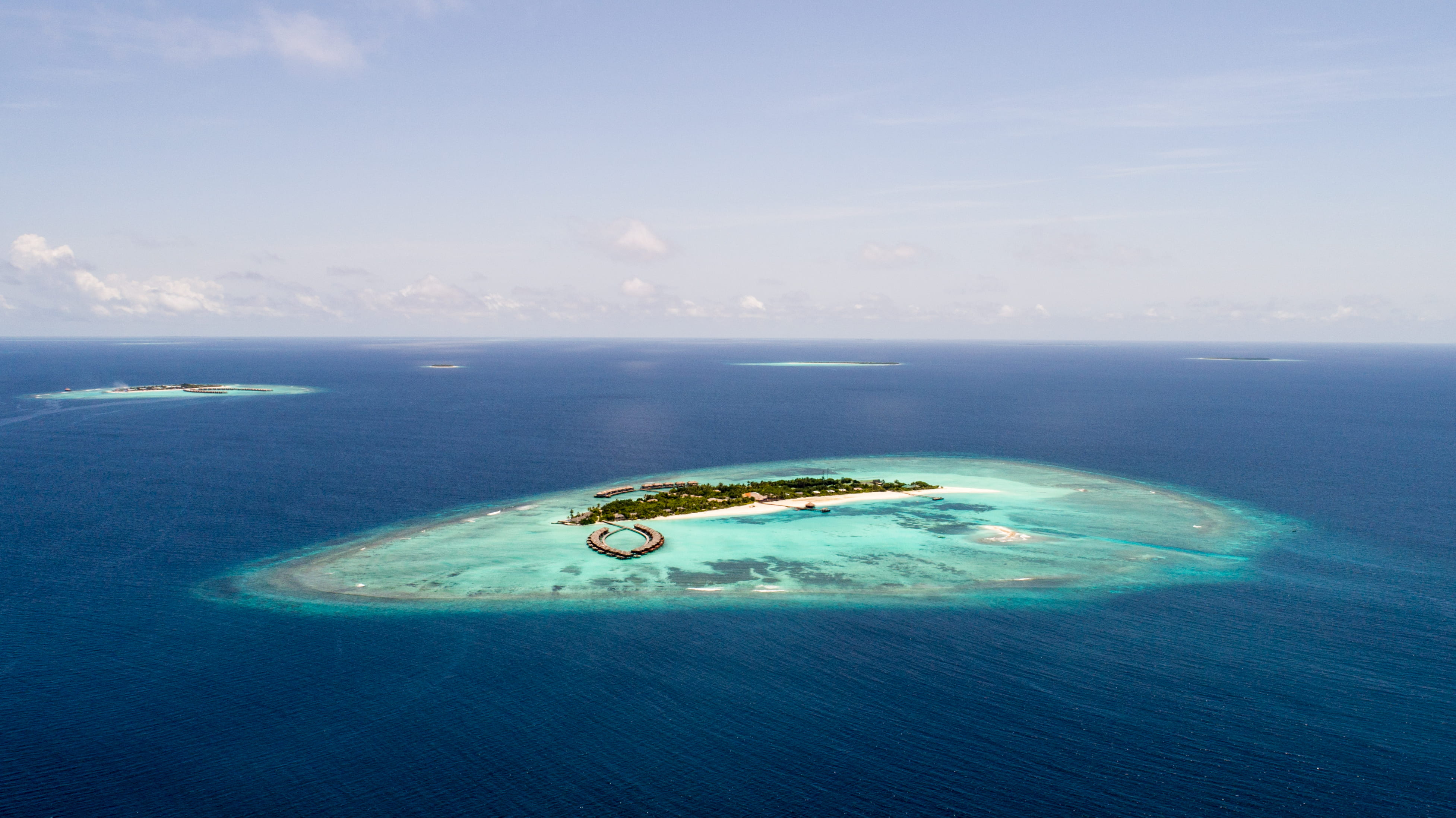 landscape, resort, horizon, idyllic, turquoise colored, blue, outdoors, day, view, sea, ocean, tranquil scene, coral, photography, seascape, tranquility, HD Wallpaper