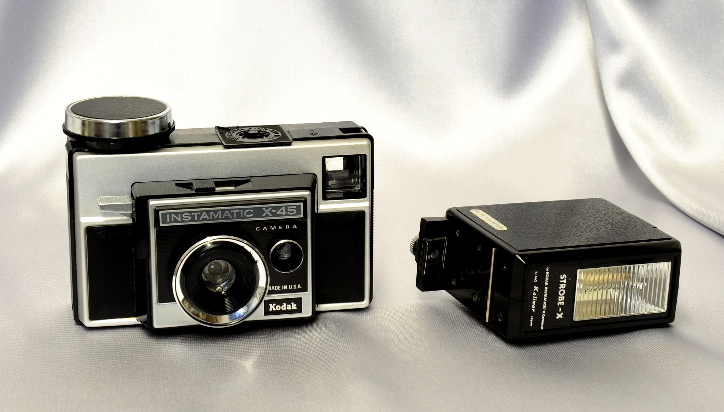 camera, electric eye, CdS meter, shutter, 1080P, aperture, American, background, flash SITROBE-X, Kodak Instamatic X-45, HD Wallpaper