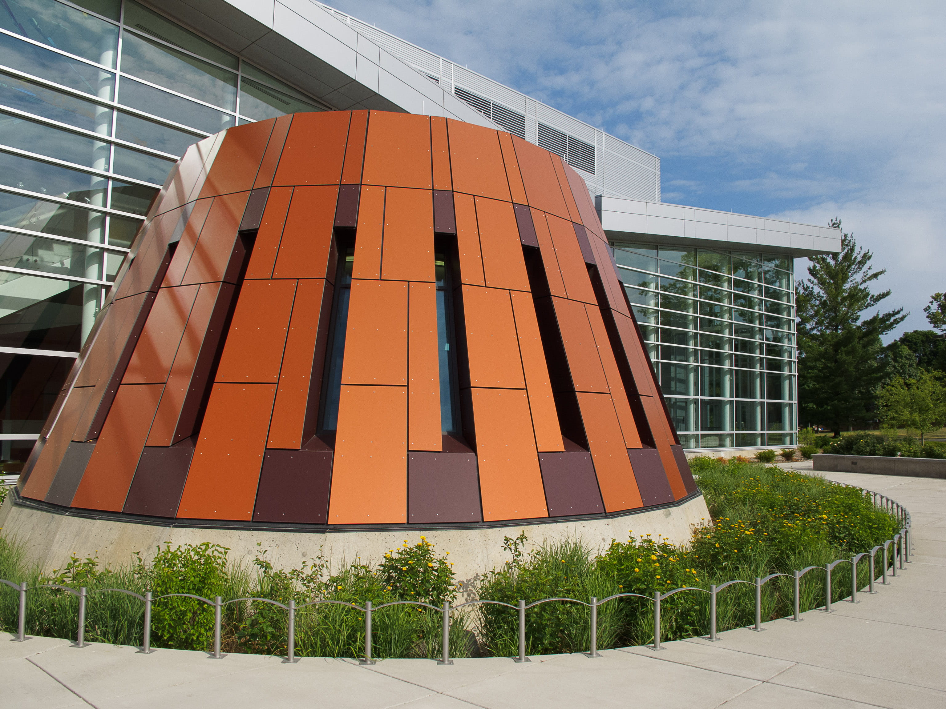 low angle view, nature, pattern, building exterior, plant, office building exterior, architecture, michigan, sky, sunlight, cloud - sky, michigan state university, HD Wallpaper