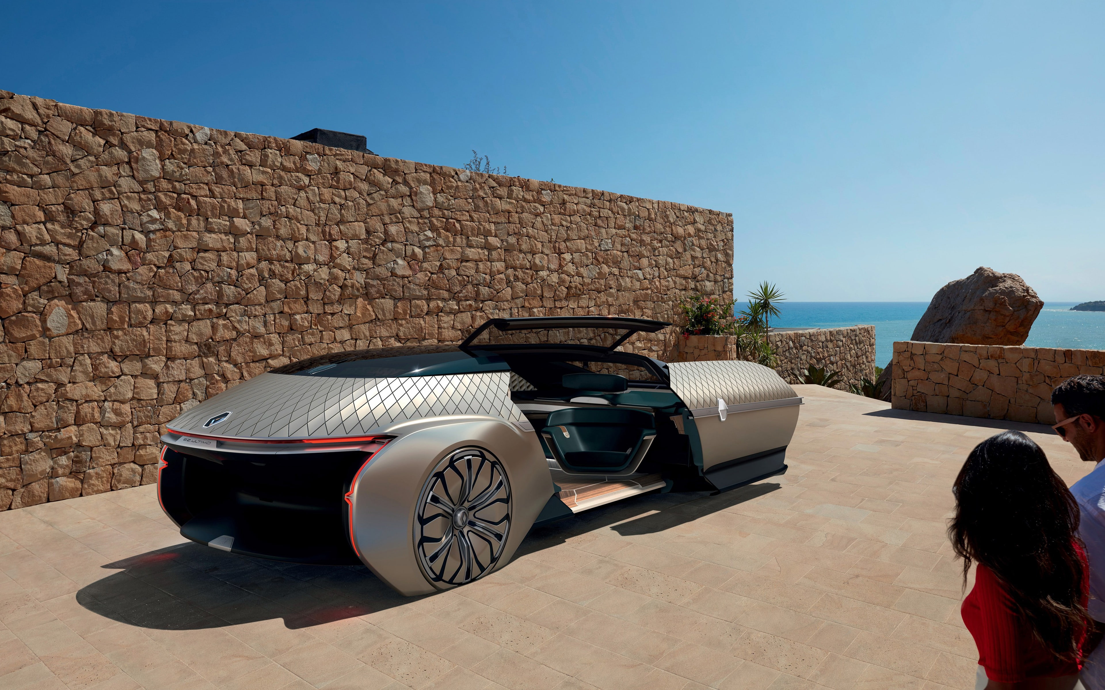 car, day, stone wall, building exterior, 4K, french, roof tile, mode of transportation, built structure, electric, wall - building feature, motor vehicle, HD Wallpaper
